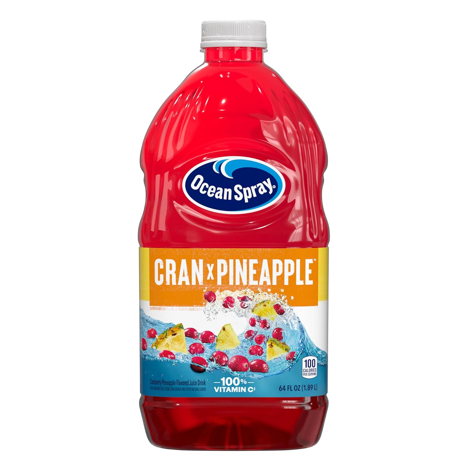 Ocean Spray® Cran-Apple™ Juice Drink, 64 Ounce Bottle, 8 Count | Ocean Spray® Cran-Apple™ Juice Drink, Made with Real Fruit Juice, 64 Fluid Ounce Bottle