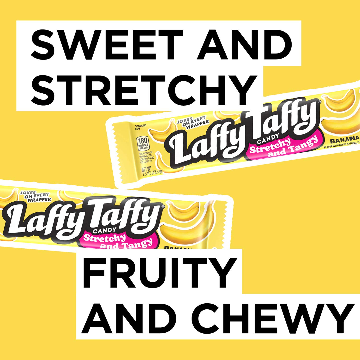 Laffy Taffy Variety Box, Grape Watermelon Cherry Chewy Candy, 1.5 oz, 24 Ct | Grape, watermelon, cherry stretchy tangy taffy, individually wrapped, jokes on wrapper, lunchbox, sharing
