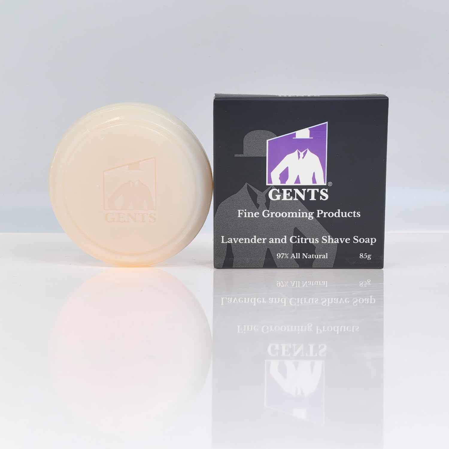 GENTS Men's Lavender and Citrus Shaving Soap 97 Percentage All Natural Enriched with Shea Butter and Glycerin, 3-Ounce, Pack of 1