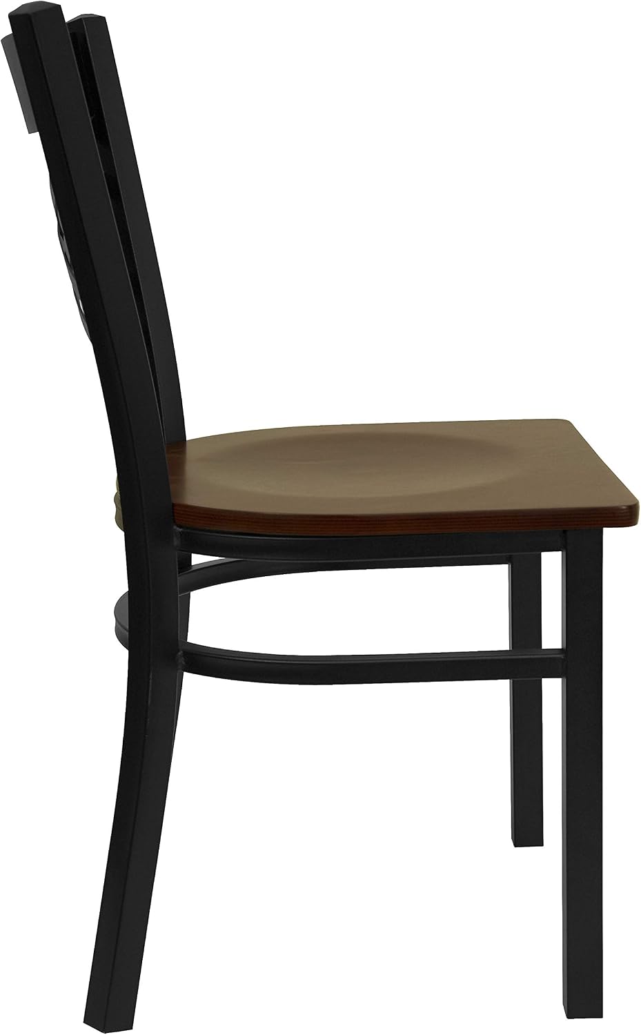 Flash Furniture Hercules Series "X" Back Metal Restaurant Chairs, Modern Upholstered Armless Dining Chairs for Restaurants/Kitchens, Set of 2, Black