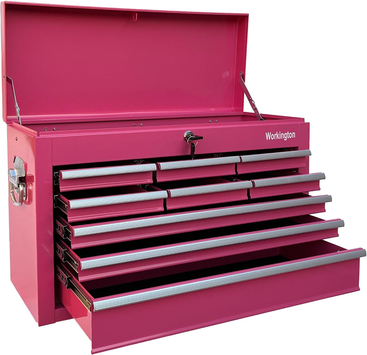 Workington Portable Metal Tool Chest with 9 Drawers, 24" 9-Drawer Tool Chest Cabinet with Ball Bearing Drawer Slides