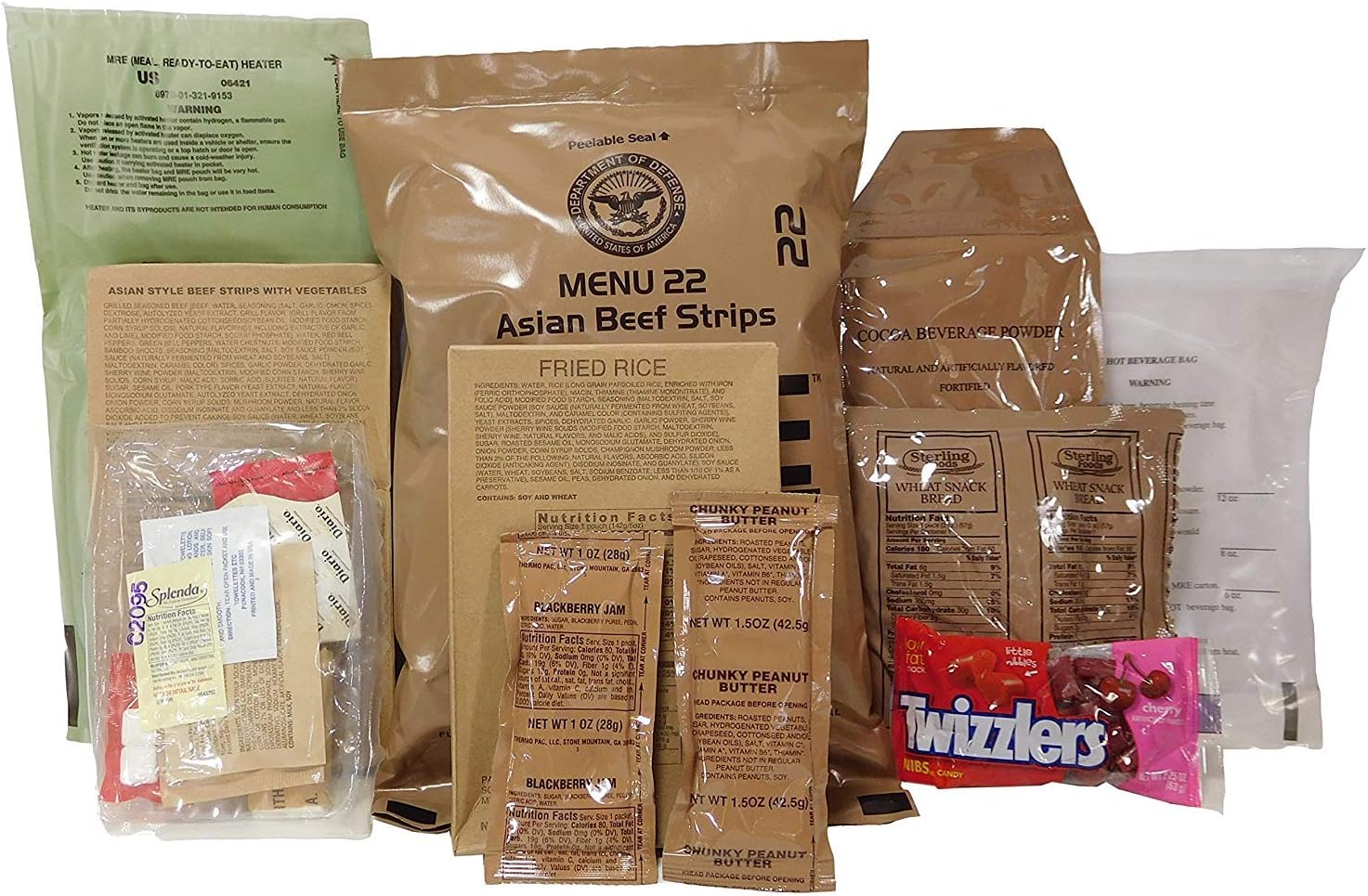 MREs (Meals Ready-to-Eat) Genuine U.S. Military Surplus (1 Pack) Assorted Flavor | Ready-to-Eat Shelf-Stable Meal | Genuine Military Surplus | Long
