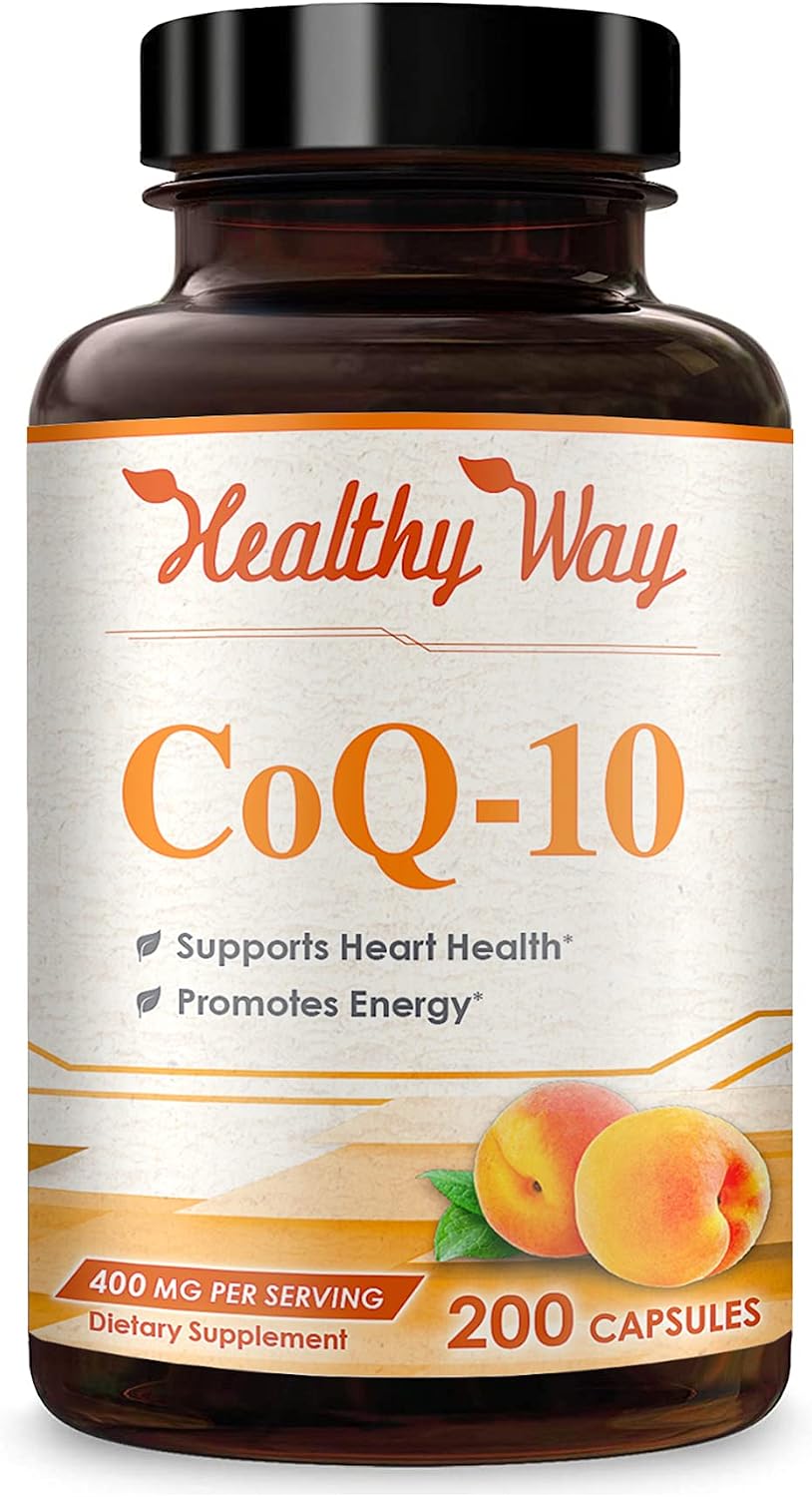 Coenzyme Q10 400mg CoQ10 Supplement - Once Daily Coq 10 400mg Powder Capsules for Healthy Heart Antioxidant and Energy Support - Non-GMO Quick Absorption Ubiquinone Q10 Coenzyme (100 Servings)