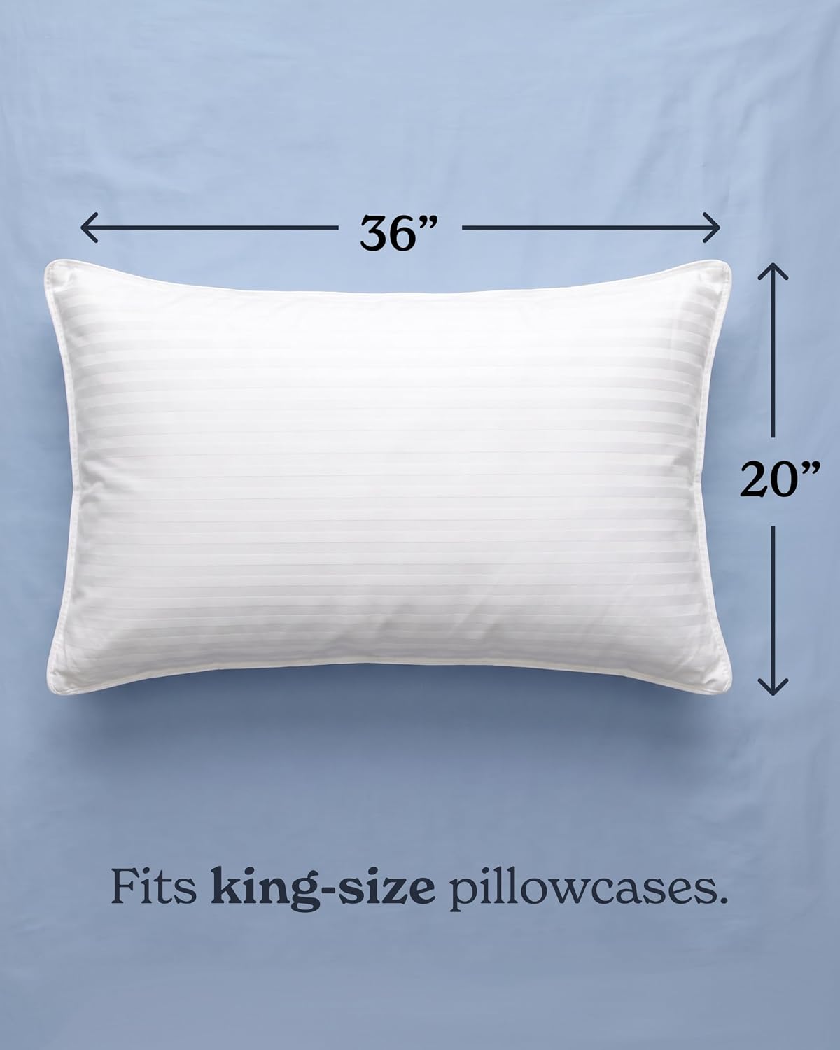 Beckham Hotel Collection Bed Pillows King Size Set of 2 | Down Alternative Pillow for Back, Stomach or Side Sleepers