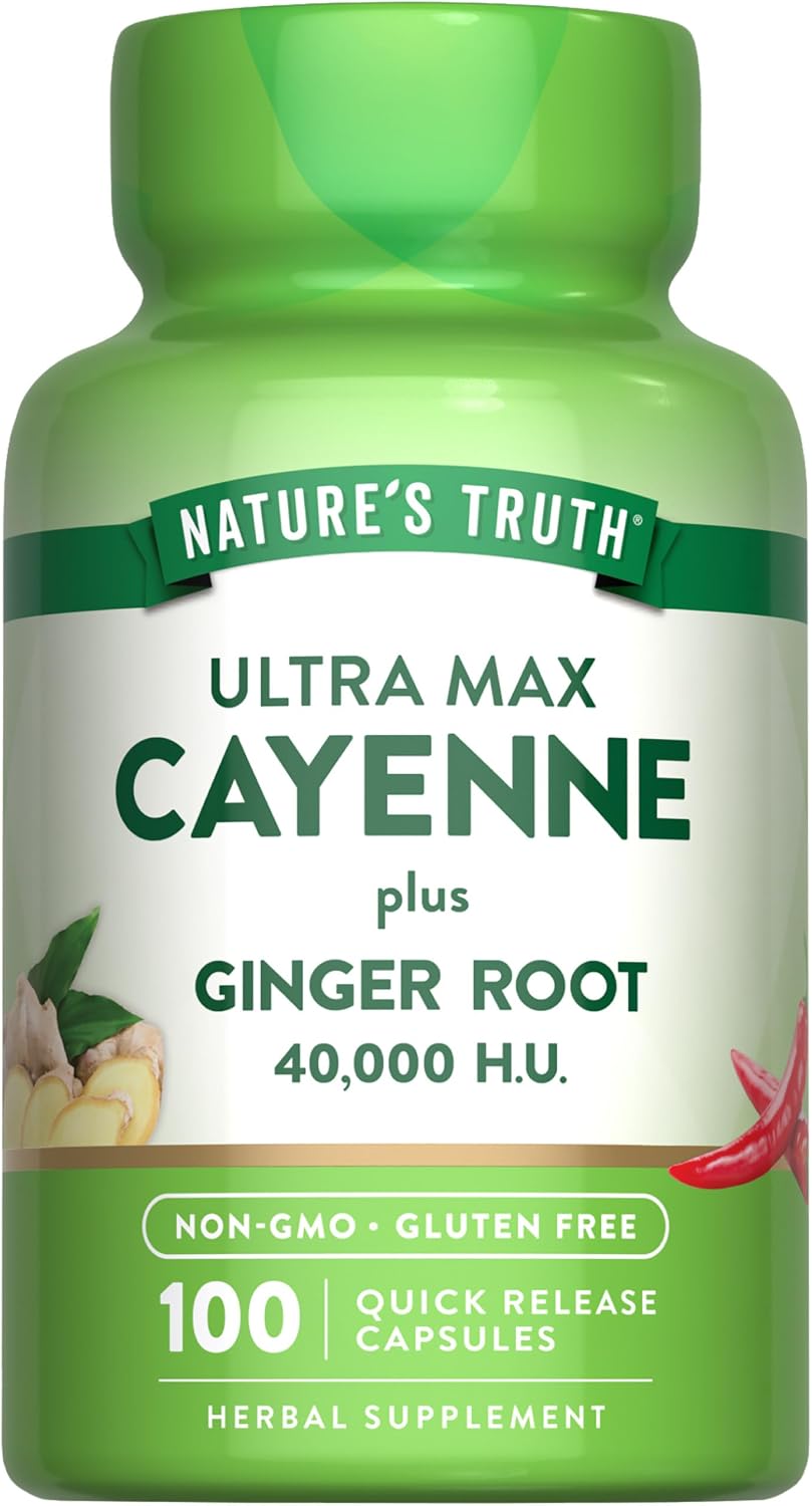 Nature's Truth Cayenne Pepper Capsules | 40,000 HU | 100 Count