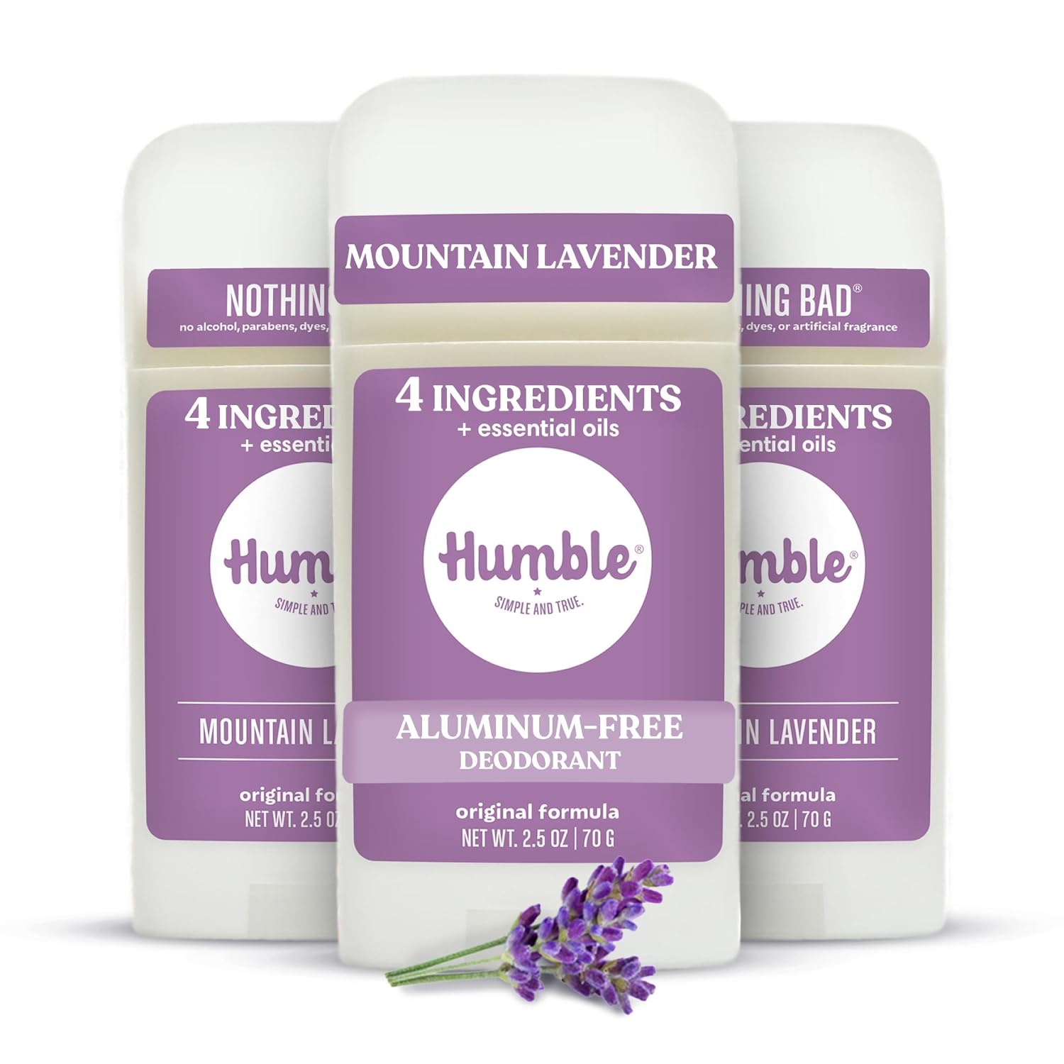 Humble Aluminum-Free Deodorant, Simply Unscented - 1 Pack | Baking Soda-Free, Clean, Fresh, Natural, Essential Oils, Sensitive Skin, Long-Lasting Odor Control, Cruelty-Free, Men & Women
