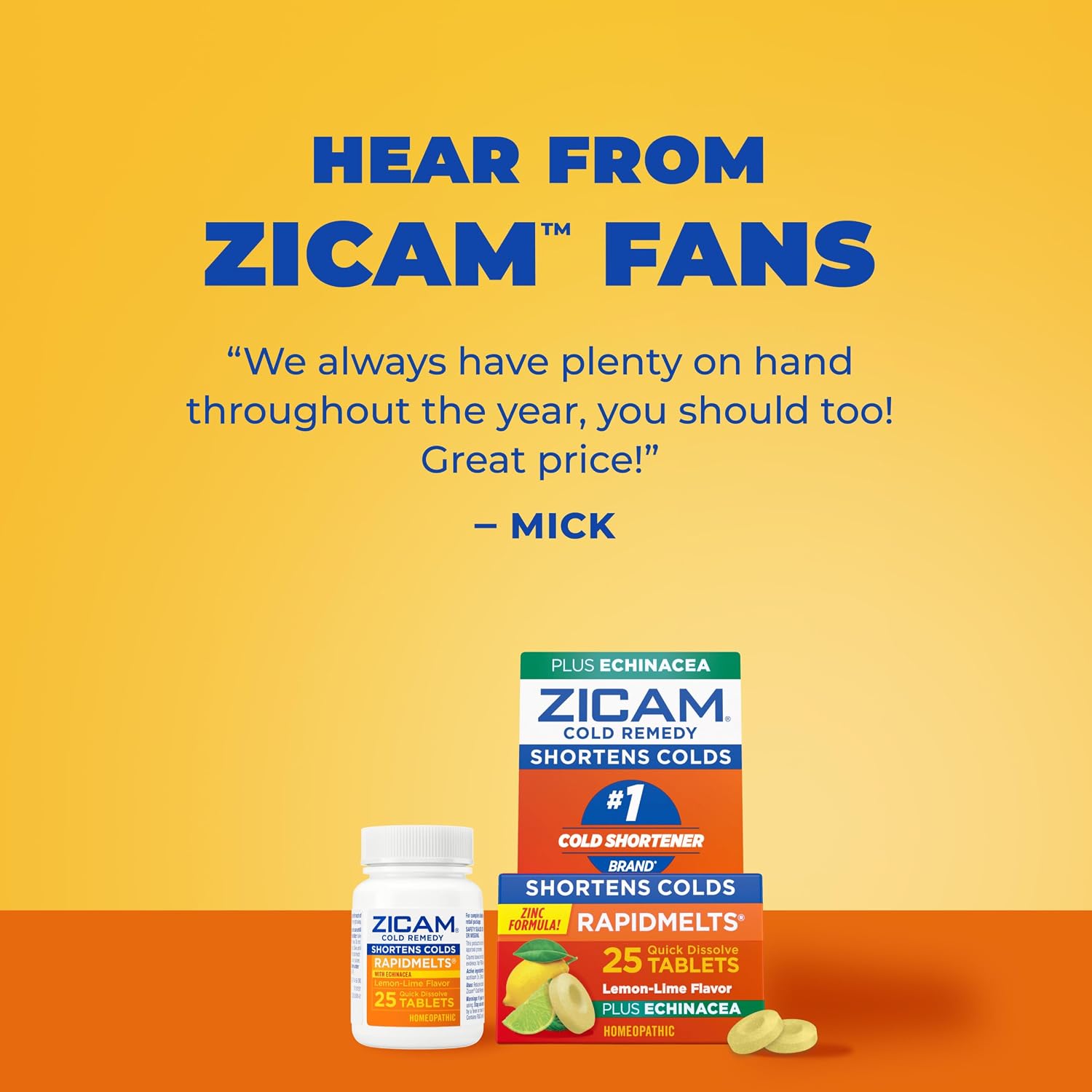 Zicam Cold Remedy RapidMelts, Citrus, 25 Count
