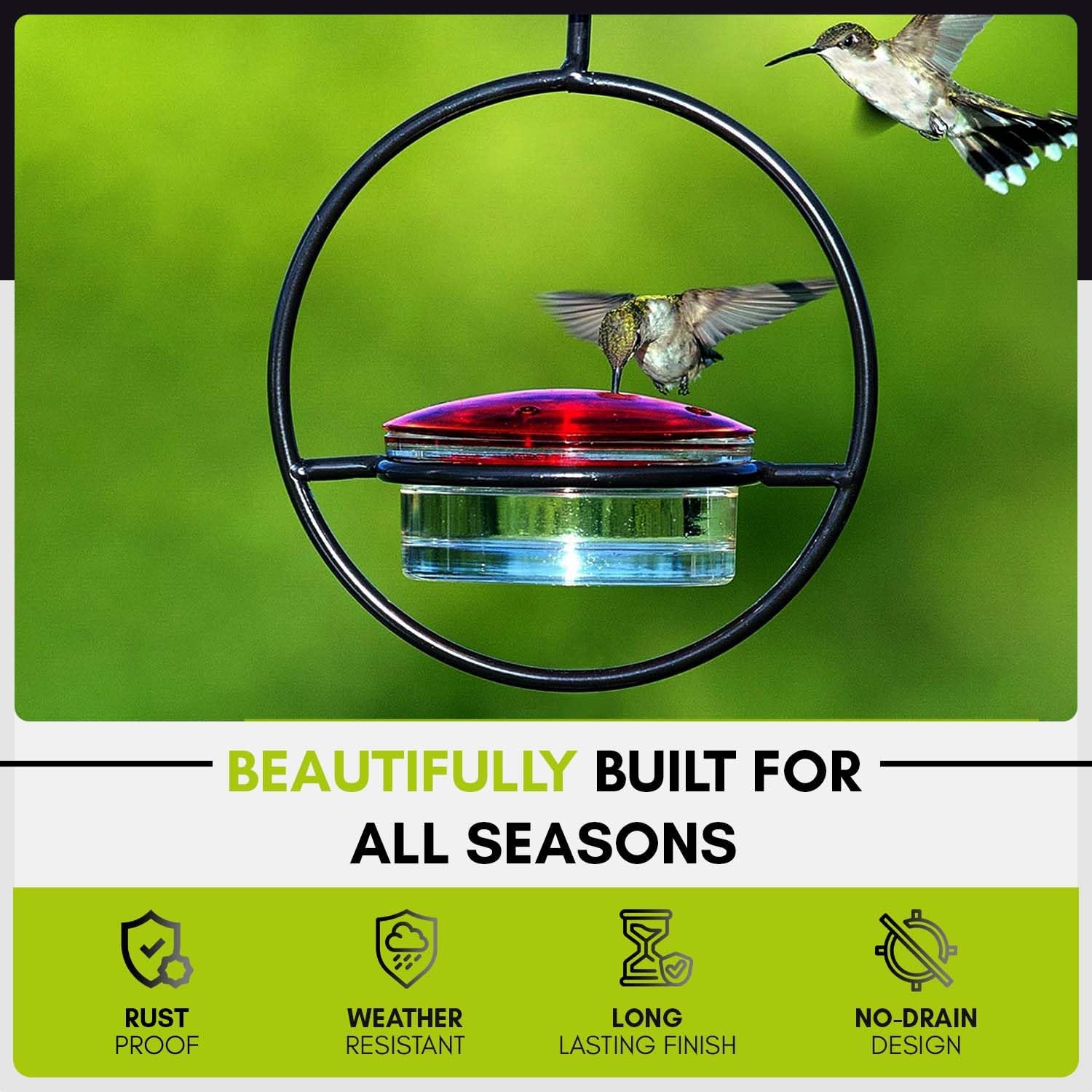 Mosaic Birds Hummble Slim Hummingbird Feeder, M045-301, 3.4 Ounce Capacity, Clear, 1 Piece