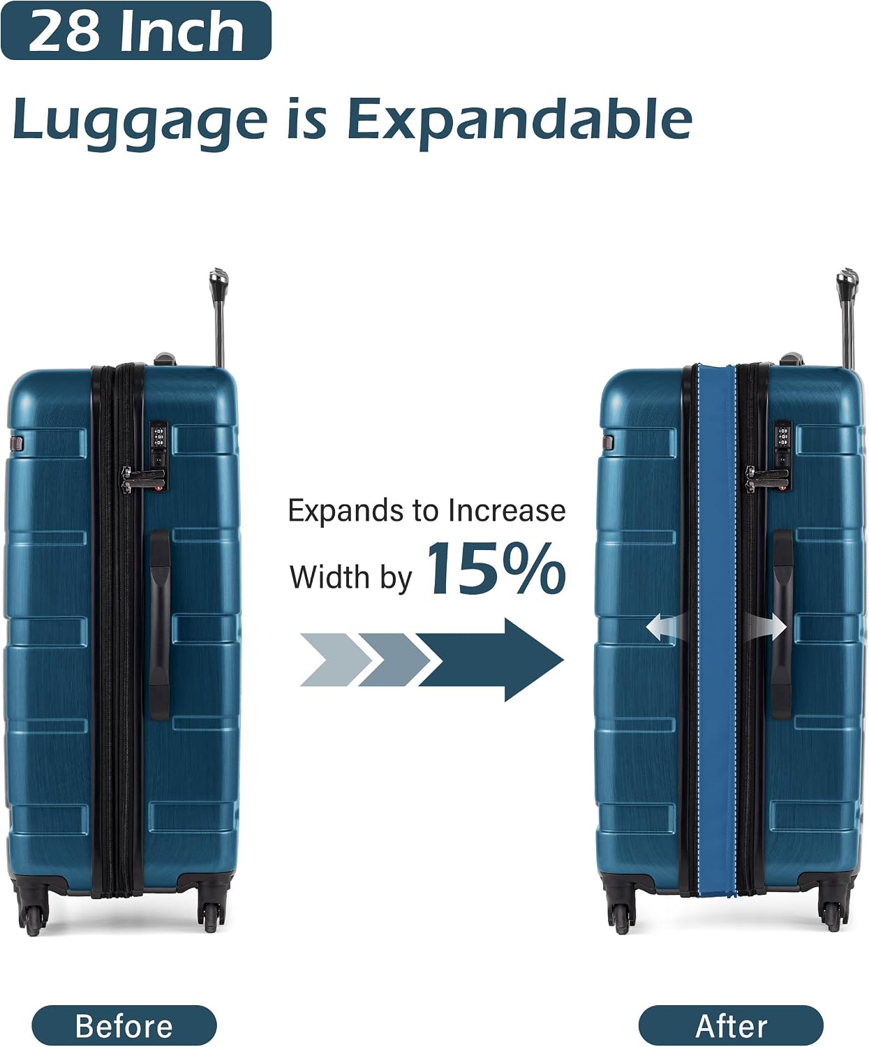 Coolife Medium Checked Luggage Hardside Suitcase with Spinner Wheels, 24in | Lightweight ABS+PC, Rolling Travel Suitcase with TSA Lock, Spinner Wheels, Durable Zipper, Charcoal