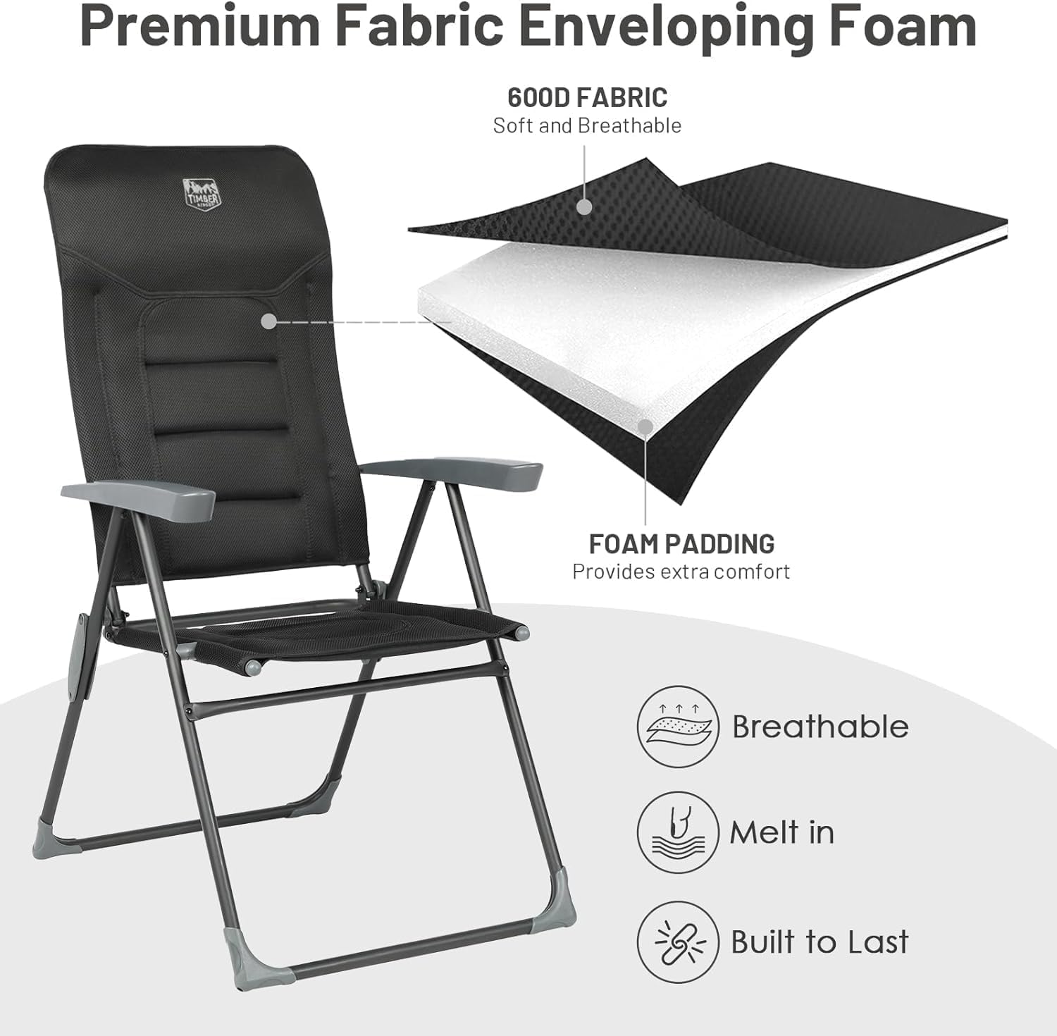 TIMBER RIDGE Zero Gravity Chairs, Folding Recliner Chair Padded with Cup Holder and Headrest