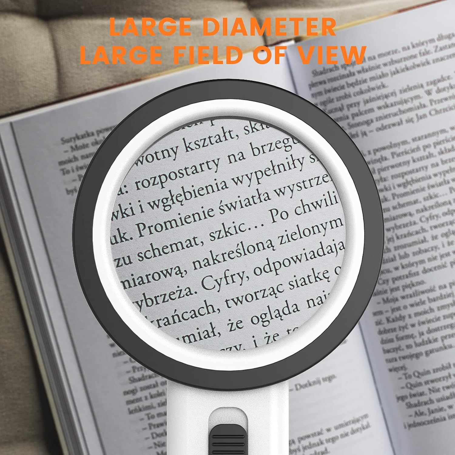 AIXPI Magnifying Glass with Light, Double-Layer Glass Lens Handheld Large Magnifying Glass 12 LED Lighted Magnifier for Seniors Reading, Coins