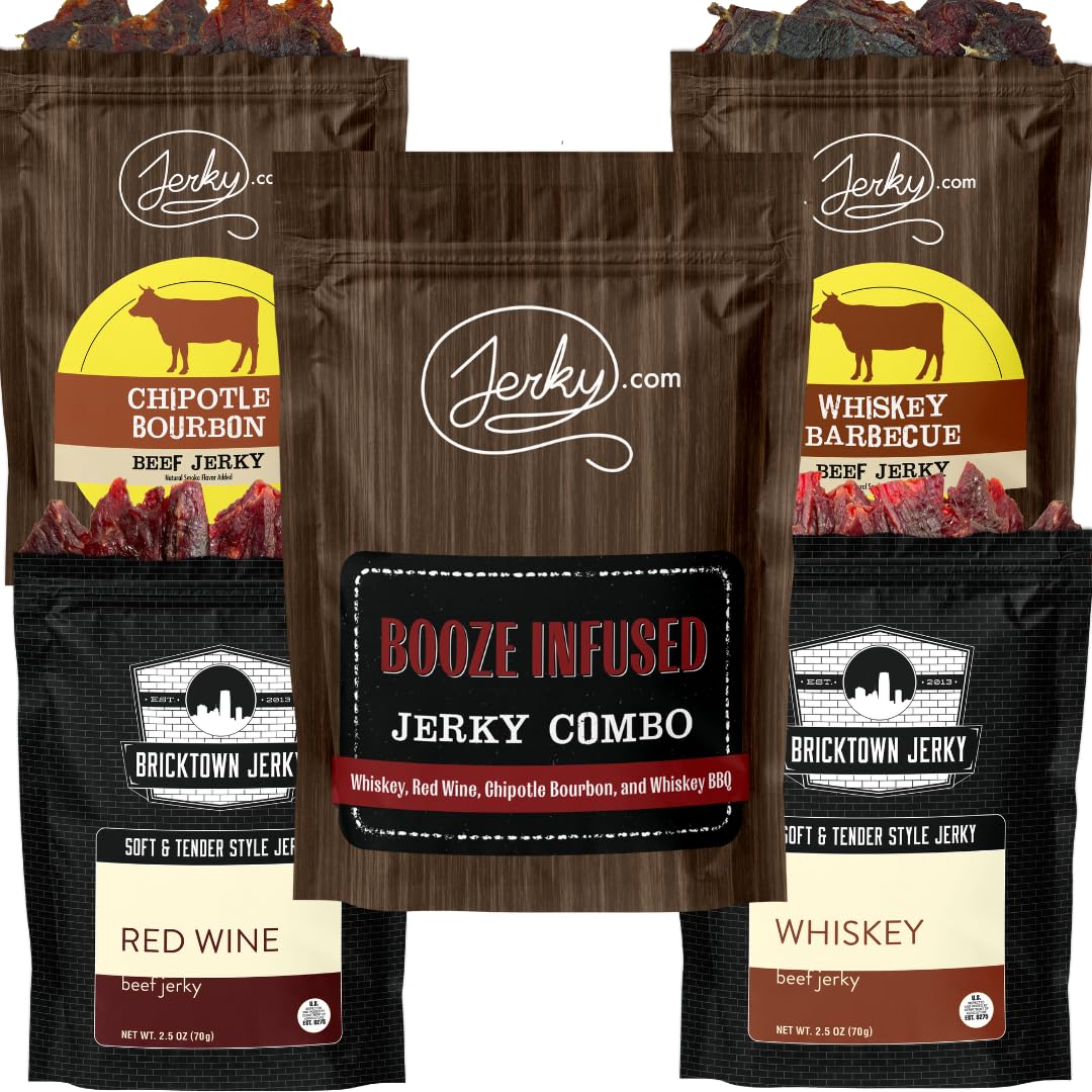 Jerky.com Hot Jerky Combo - Featuring Habanero, Classic Hot, Carolina Reaper, Ghost Pepper - Perfect for Heat Seekers and Flavor Enthusiasts - Beef Jerky Gift for Men (4 Flavors - 2.5 oz. bags)