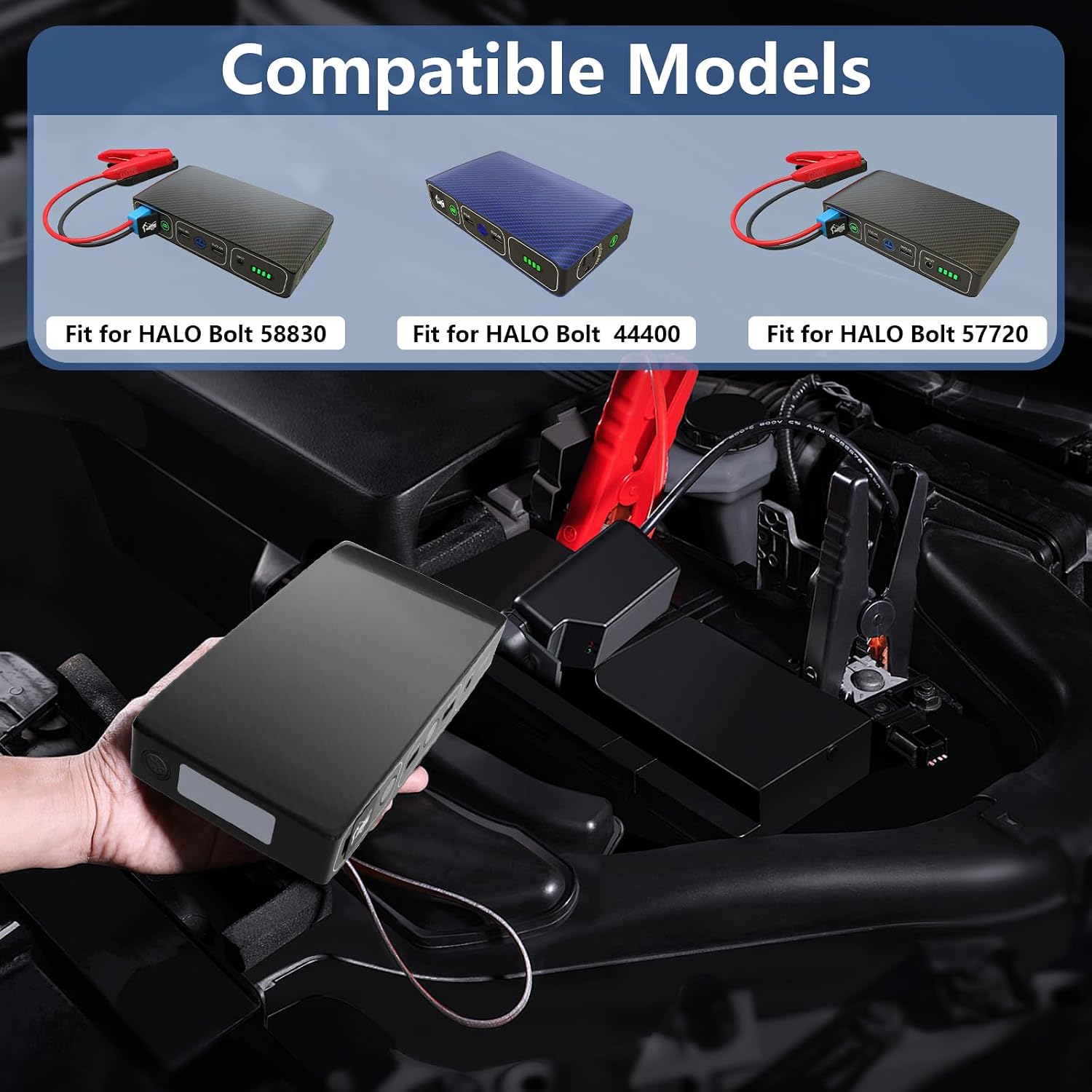 14V Charger Adapter for Halo Bolt Compatible wit Halo Bolt 57720, Bolt 58830 ACDC Portable Car Battery Jump Starter Adapter Power Cord Replacement