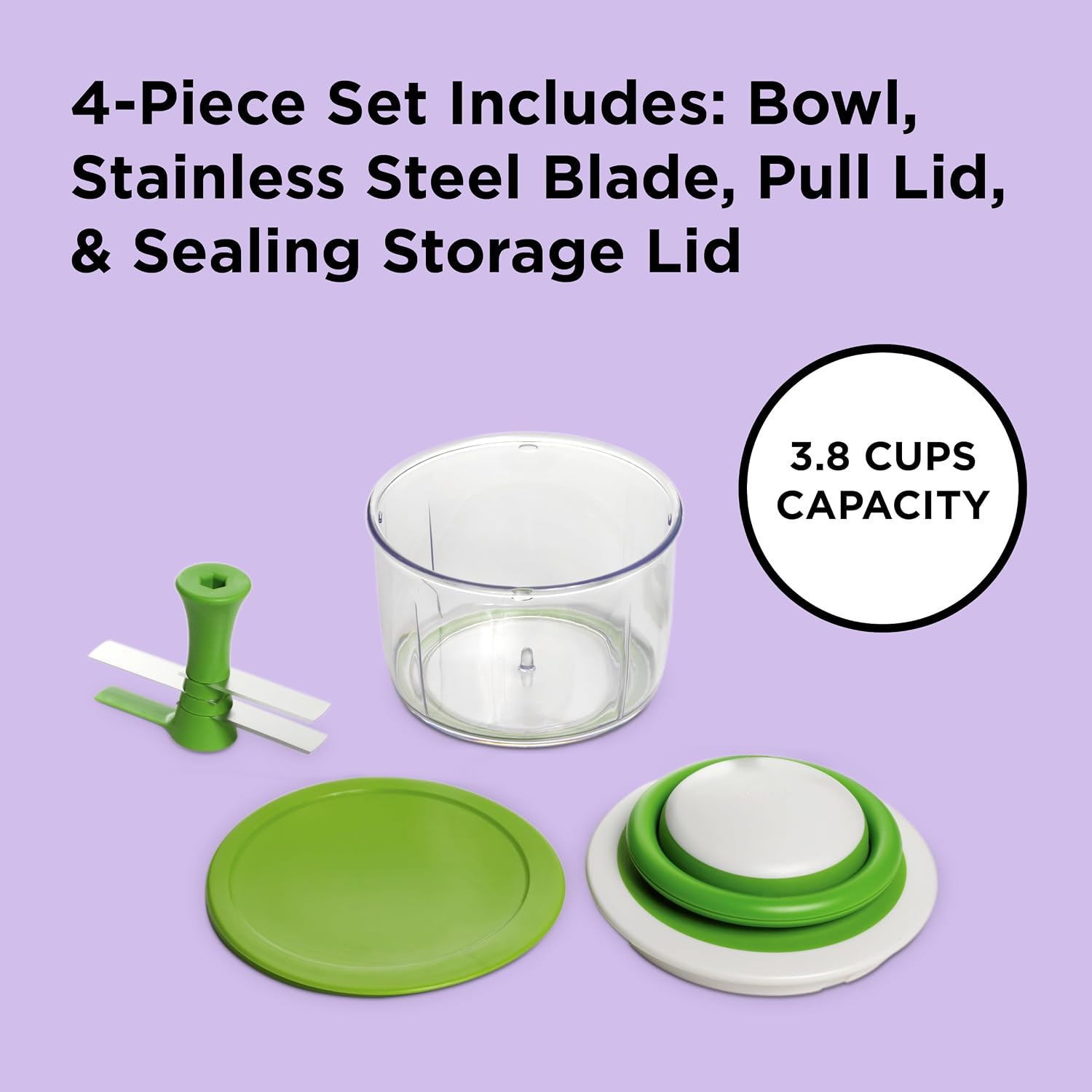 Chef'n VeggiChop Hand-Powered Food Chopper (Arugula), 5.5" x 5.5" x 5"