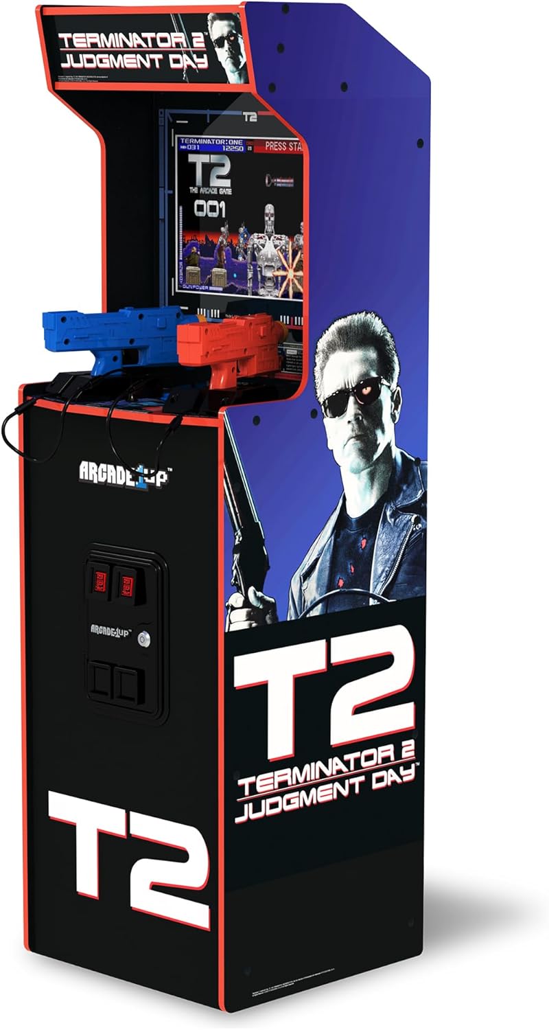 Arcade1Up Terminator 2 Deluxe Arcade Machine with Real-Feel Arcade Guns | 17-Inch BOE Color Monitor, Dual Speakers and Wi-Fi Online Leaderboards