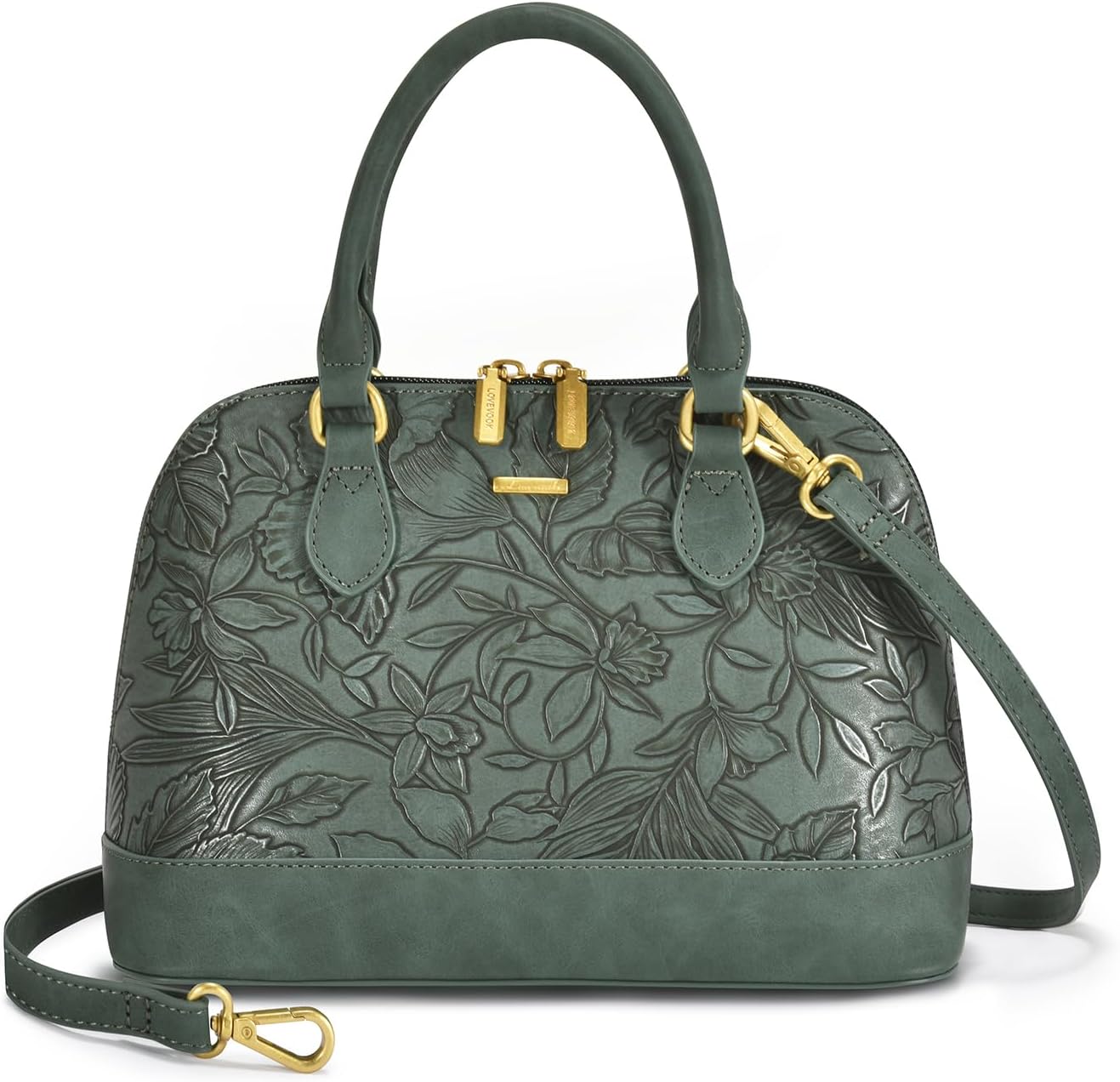LOVEVOOK Purse for Women, Crossbody Dome Satchel Handbag with Double Zip