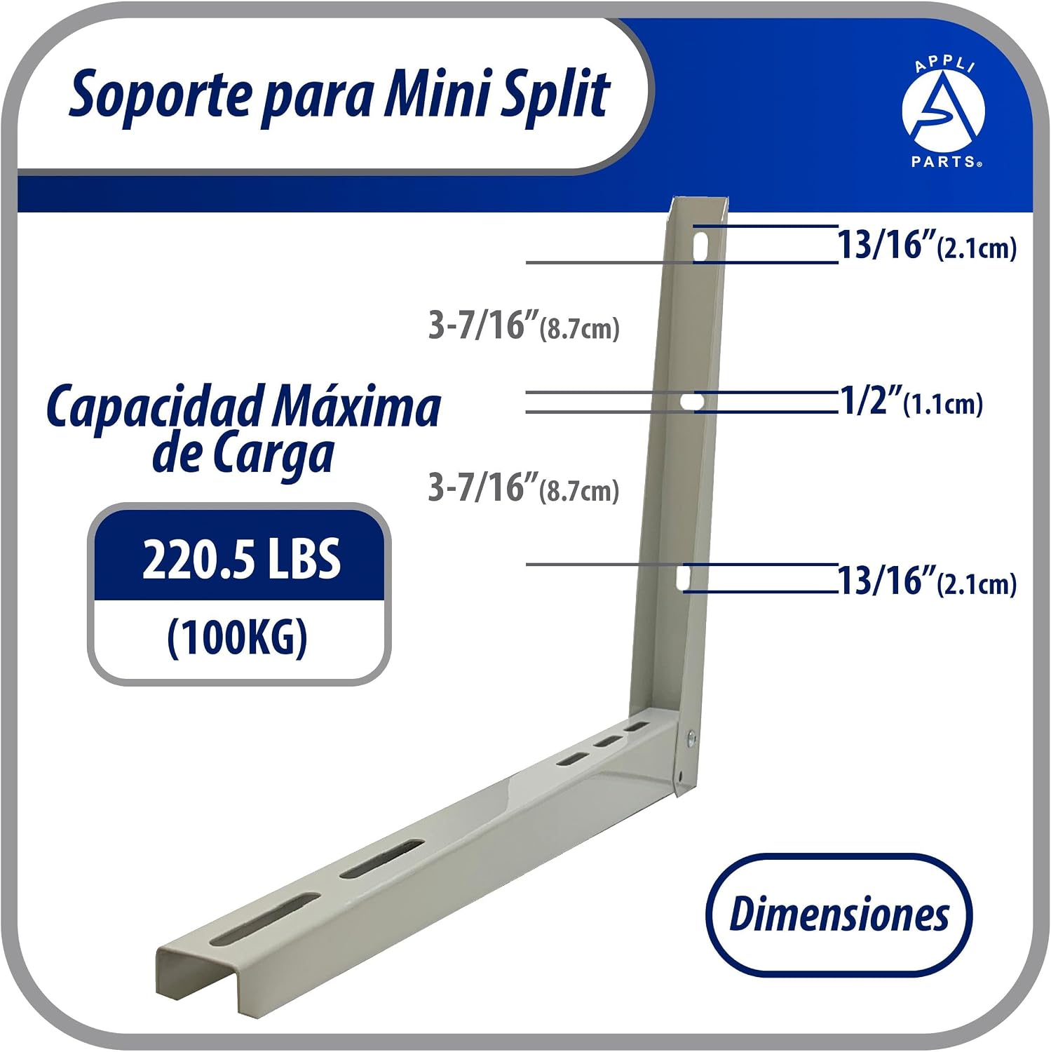 Appli Parts APAB-3160 Mini Split Wall Mounting Bracket, Heavy Duty Outdoor Support Up to 352 lbs. Fit 5000 to 36000 BTU Units, Includes Level Cross Bar, Anti Vibration Pads and Full Installation Kit