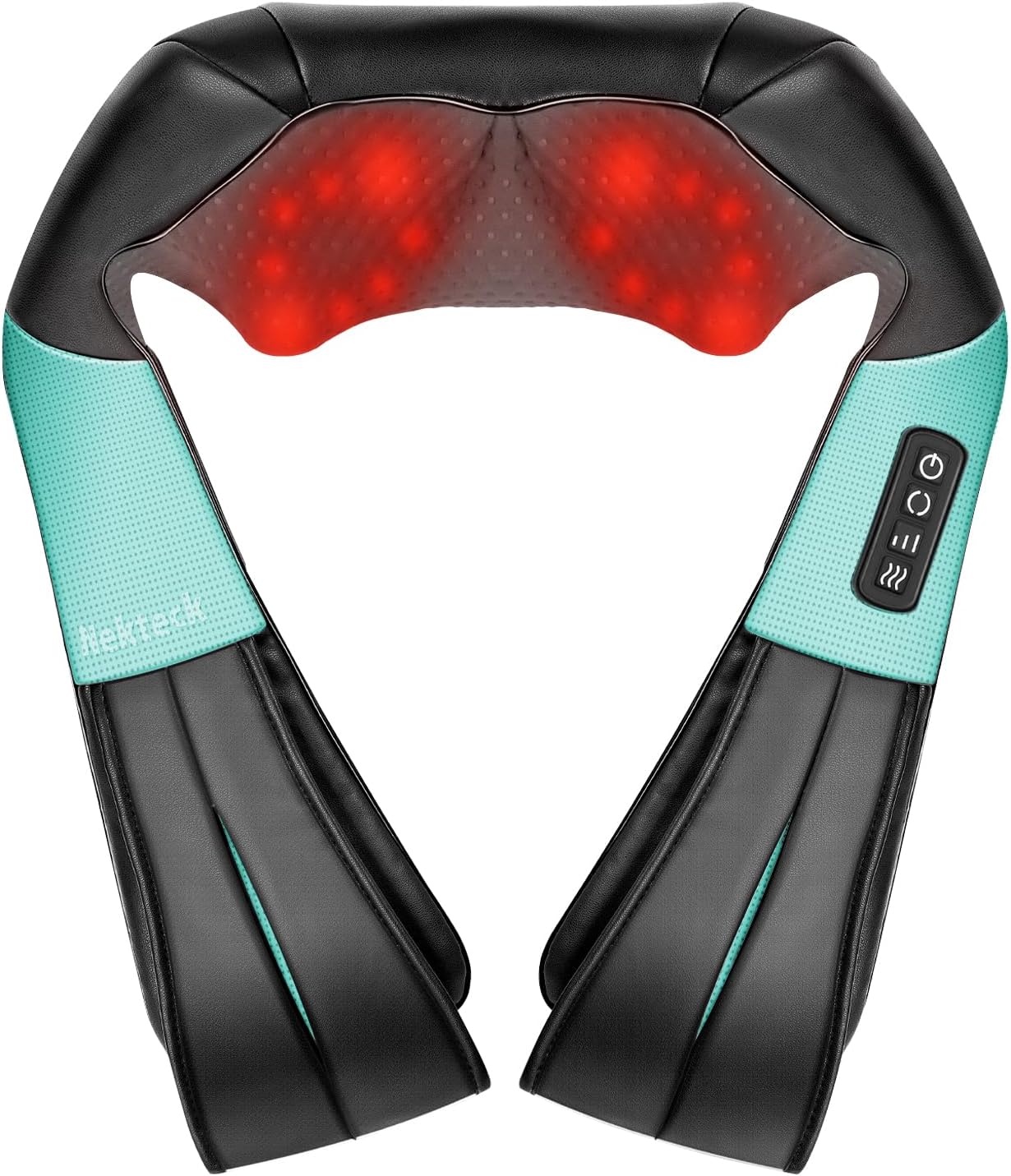 Nekteck Shiatsu Neck Massager with Heat for Pain Relief, NOT Cordless | 2026 Upgraded 3D Back Shoulder Kneading Massage Pillow, 3 Intensity Speeds Deep Tissue, Relaxation Gifts for Men Women, Black