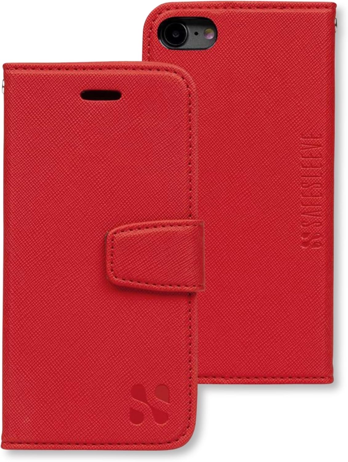 SafeSleeve EMF Blocking Wallet Case for iPhone 6/7/8, Black | EMF Blocker, Card Data Protection, Magnetic Closure, Leather Folio Protection for Daily Use