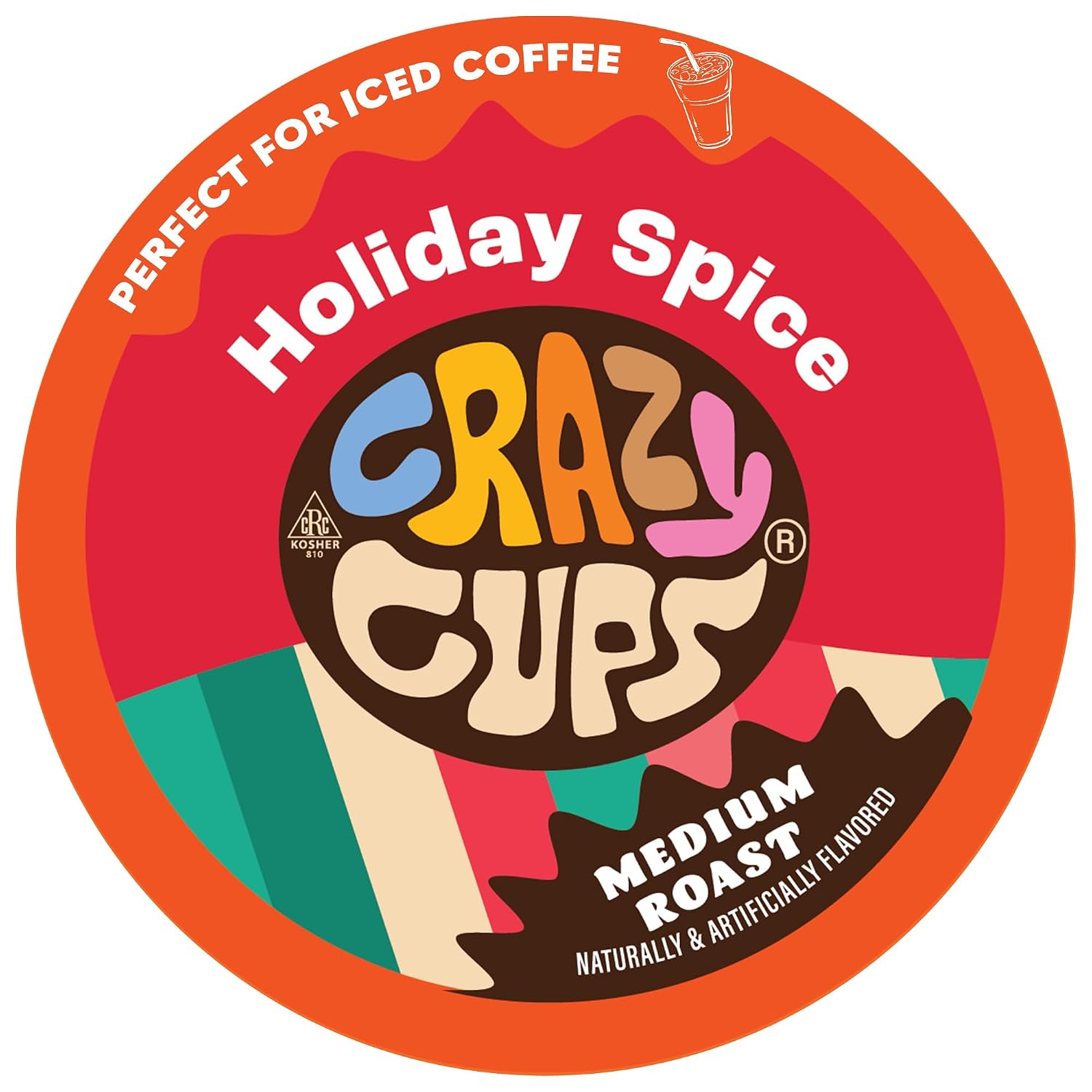 Crazy Cups Flavored Coffee for Keurig K-Cup Machines, Peppermint Chocolate Mocha, Hot or Iced Drinks, 22 Single Serve, Recyclable Pods