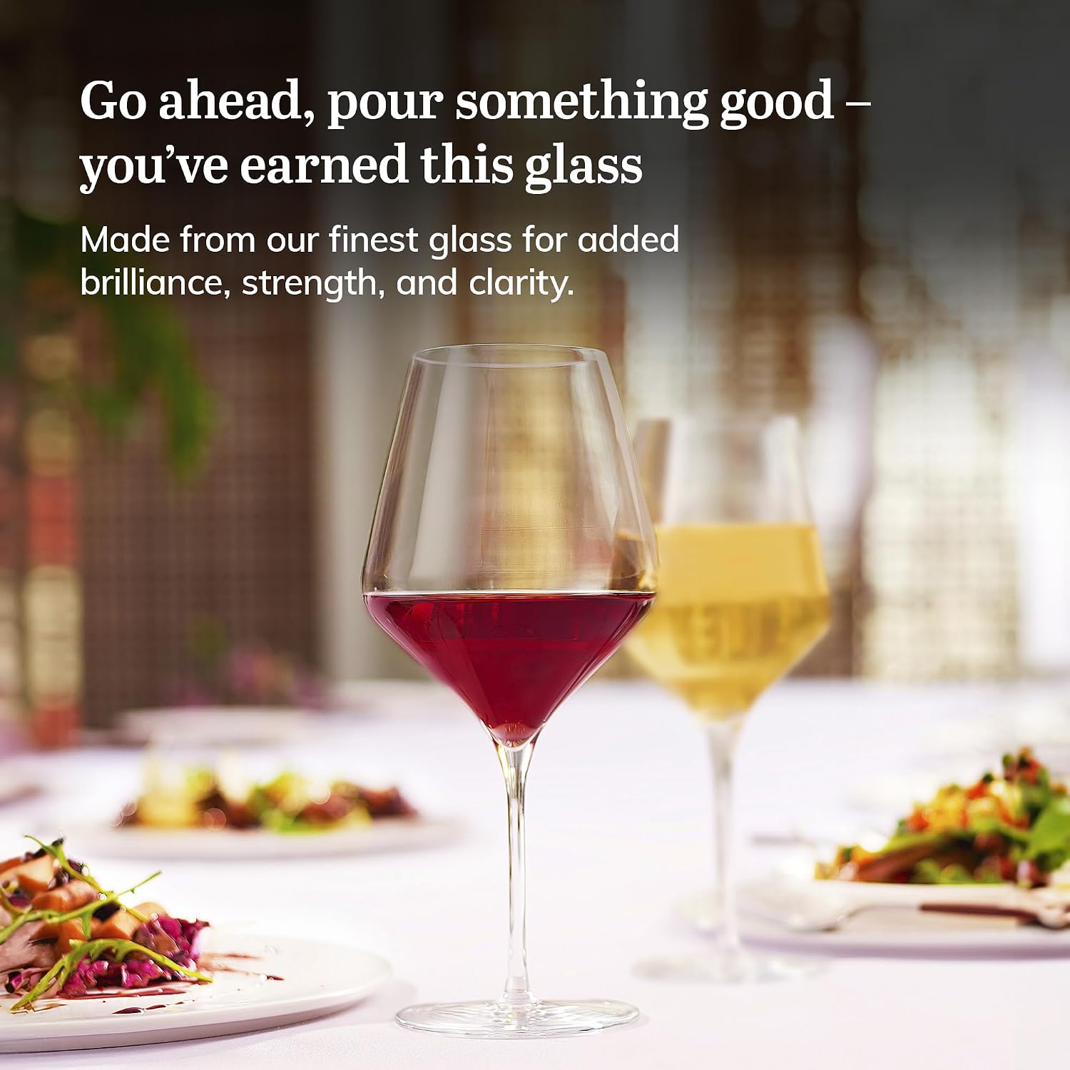 Libbey Signature Red Wine Glasses Set of 4, Seamless 24 Oz Wine Glasses for Cabernet, Merlot, and More, Stemmed Wine Glasses for All Occasions