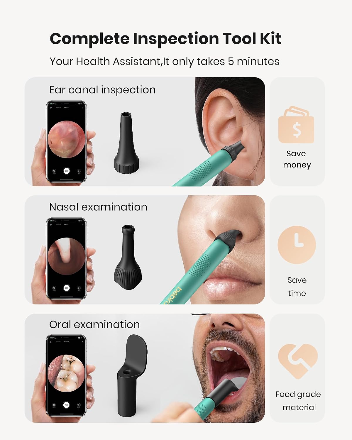 BEBIRD R1 Ear Wax Removal Tool:Ear Cleaner with HD Ear Camera FSA&HSA