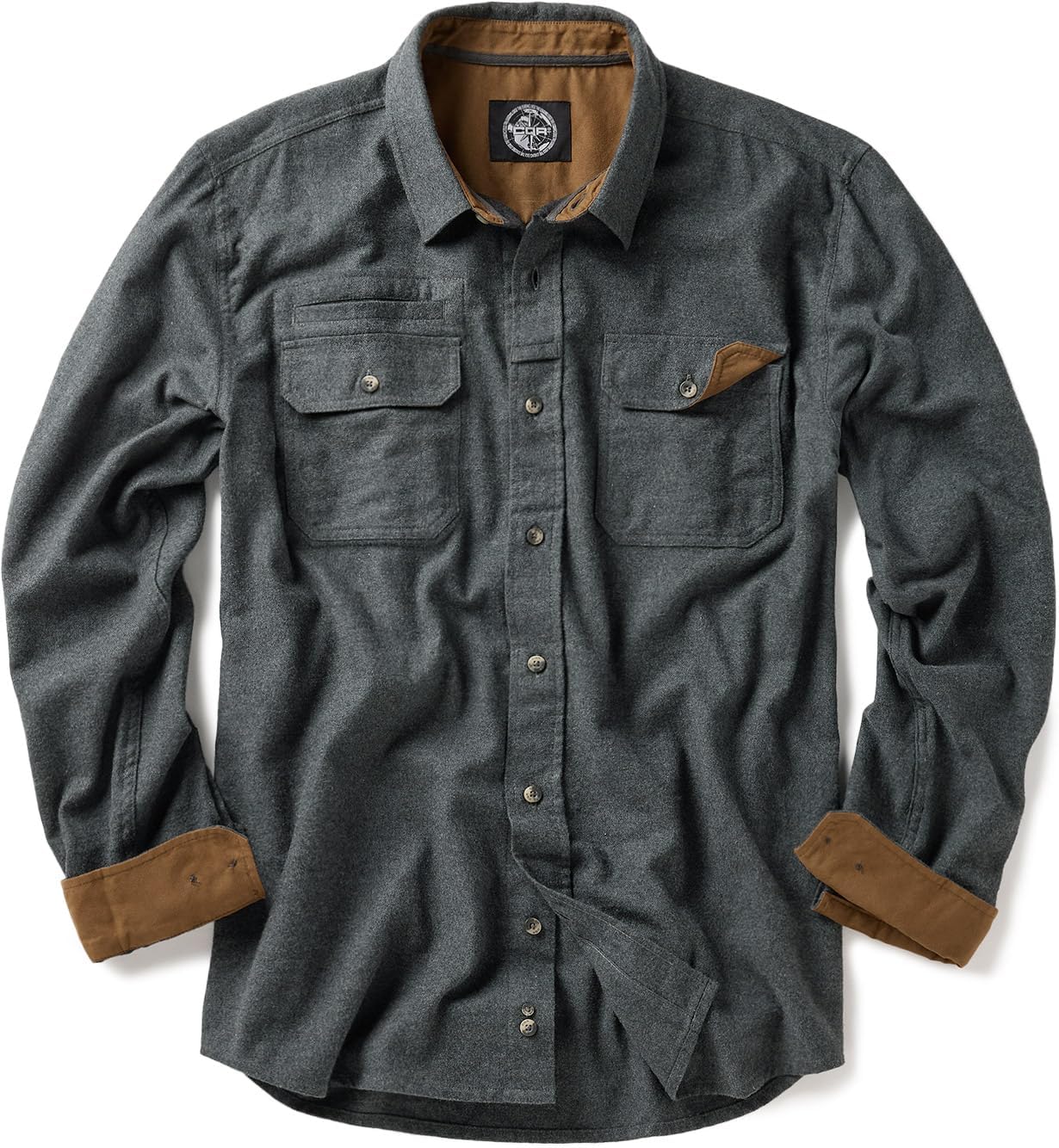 CQR Men's 100% All Cotton Button Down Flannel Shirts, Long Sleeve Brushed Warm Soft Casual Outdoor Plaid Shirt