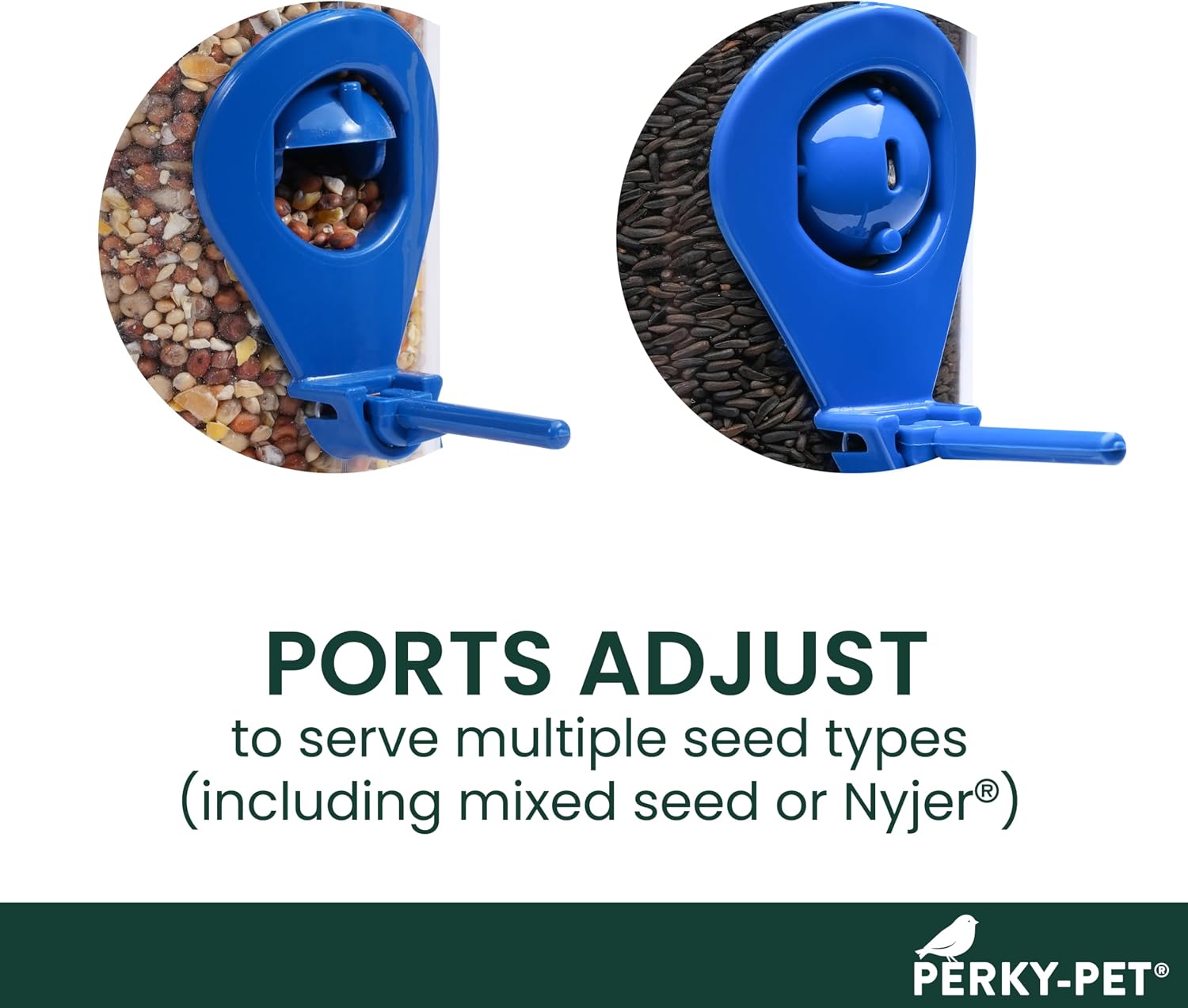 Perky-Pet Navy 2-in-1 Tube Bird Feeder for Outdoors, 4 Port Tube Bird Feeder