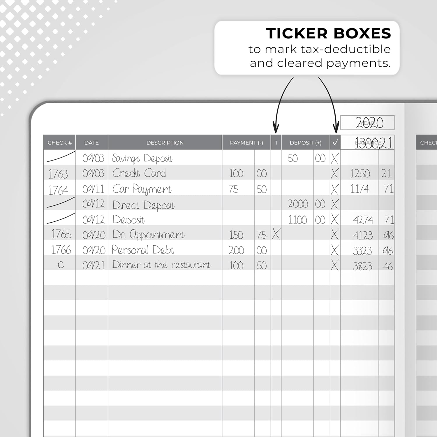 Clever Fox Check Register Book, Checkbook Ledger, 5.8x8.3 Purple