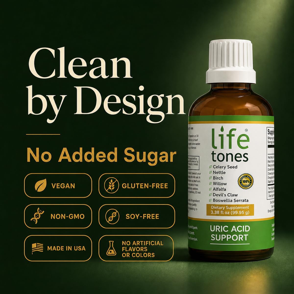 Life Tones Uric Acid Support - Joint Health for Men & Women - Liquid Uric Acid Cleanse for High Absorption - Herbal Cleanse Detox for Joint Comfort