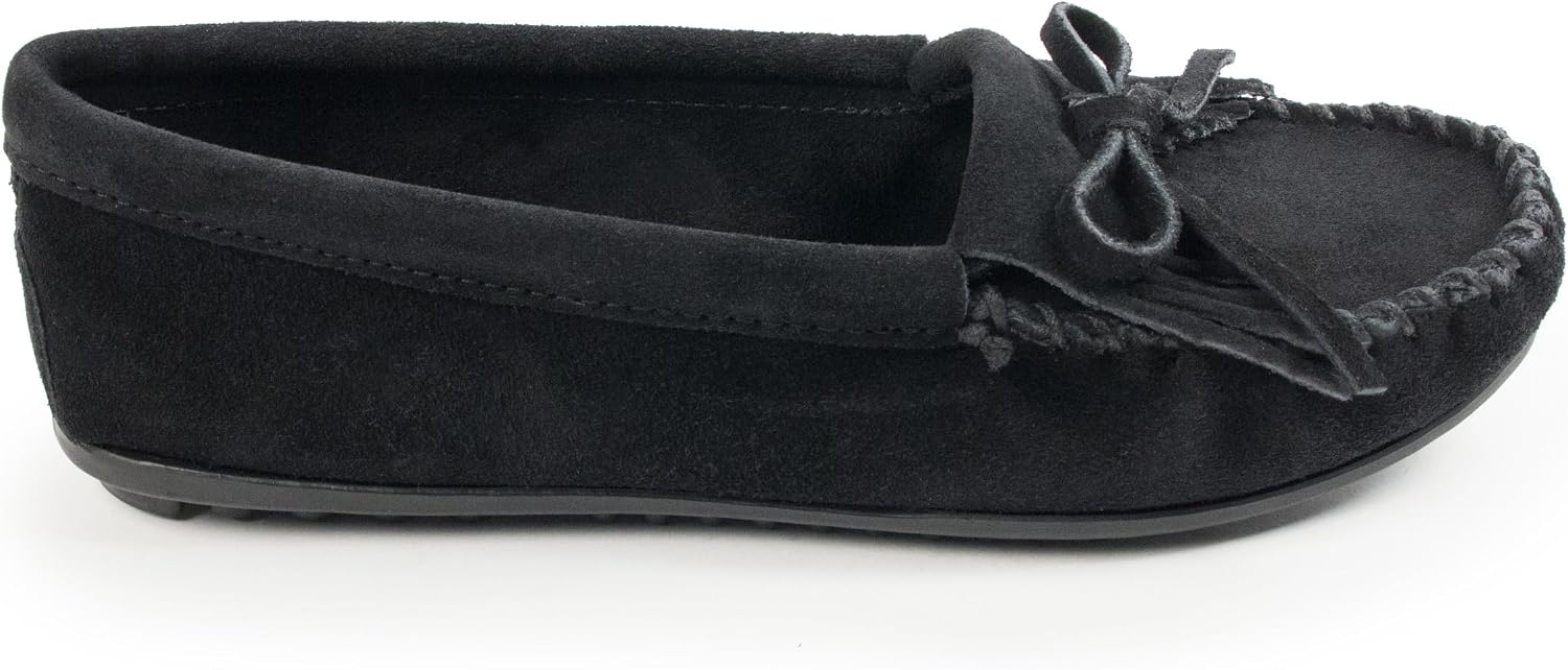 Minnetonka Women's Kilty Suede Hardsole Moccasin