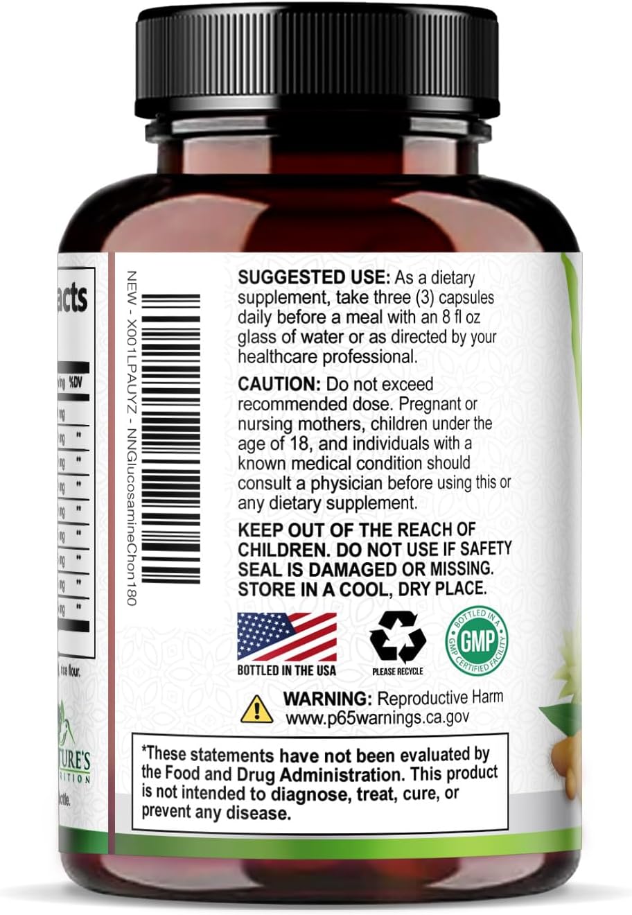 Glucosamine Chondroitin MSM 2100mg - Joint Support Supplement for Joint Mobility & Cartilage Support For Men and Women - Glucosamine Supplements with Turmeric & Boswellia, USA Bottled - 120 Capsules