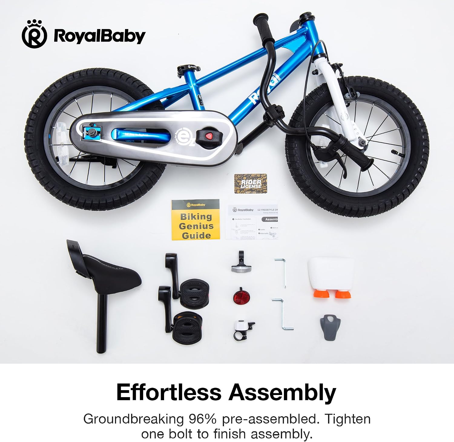 RoyalBaby EZ Kids Bike 12 14 16 18 20 Inch Balance Pedal 2-in-1 Training Bicycle Boys Girls Ages 3 to 12 Years Easy Learn for Beginners