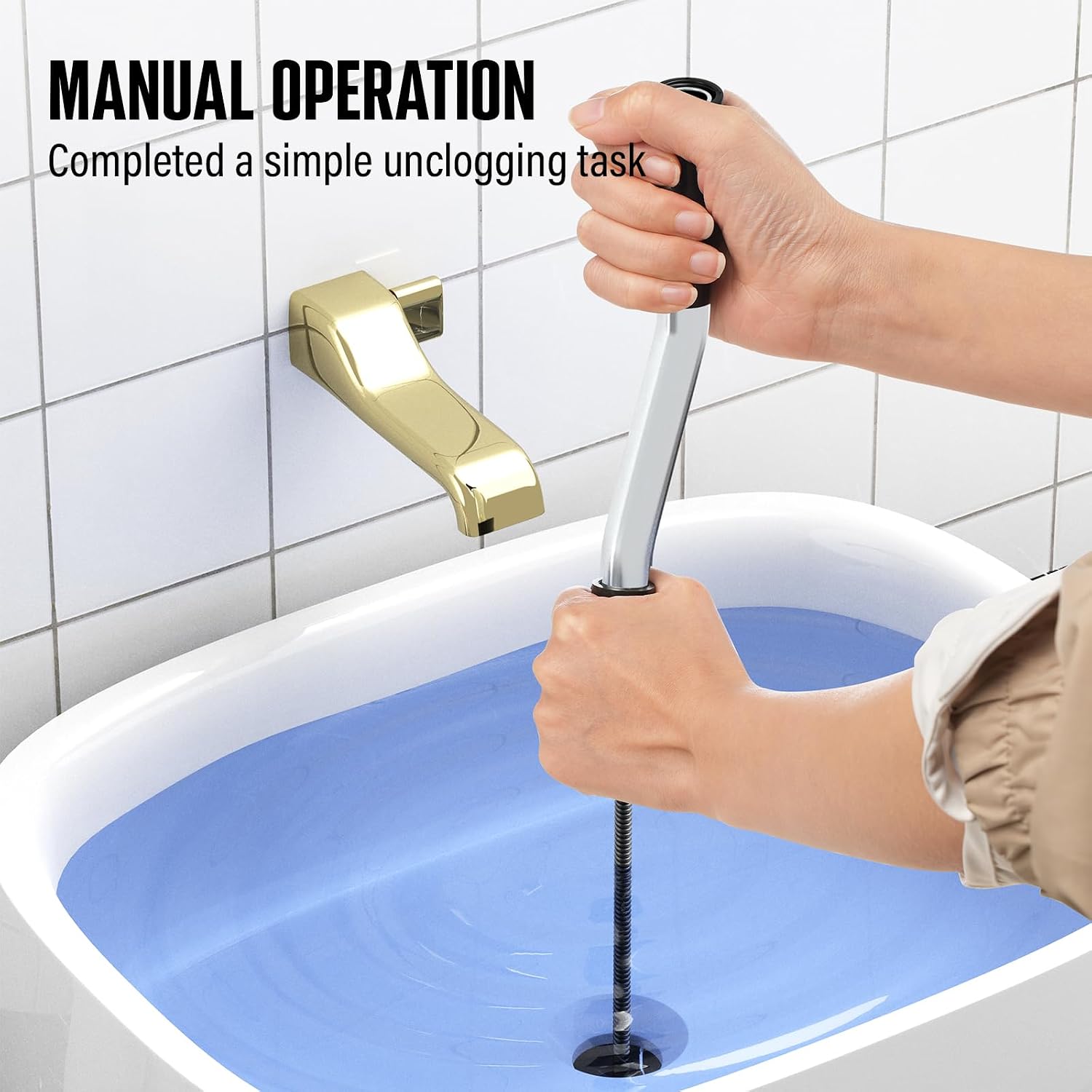 POPULO 25FT Replaceable Cable, Compatible with POPULO Electric Drain Auger(CADL-2004, PEDC-23), Supports Manual Operation.