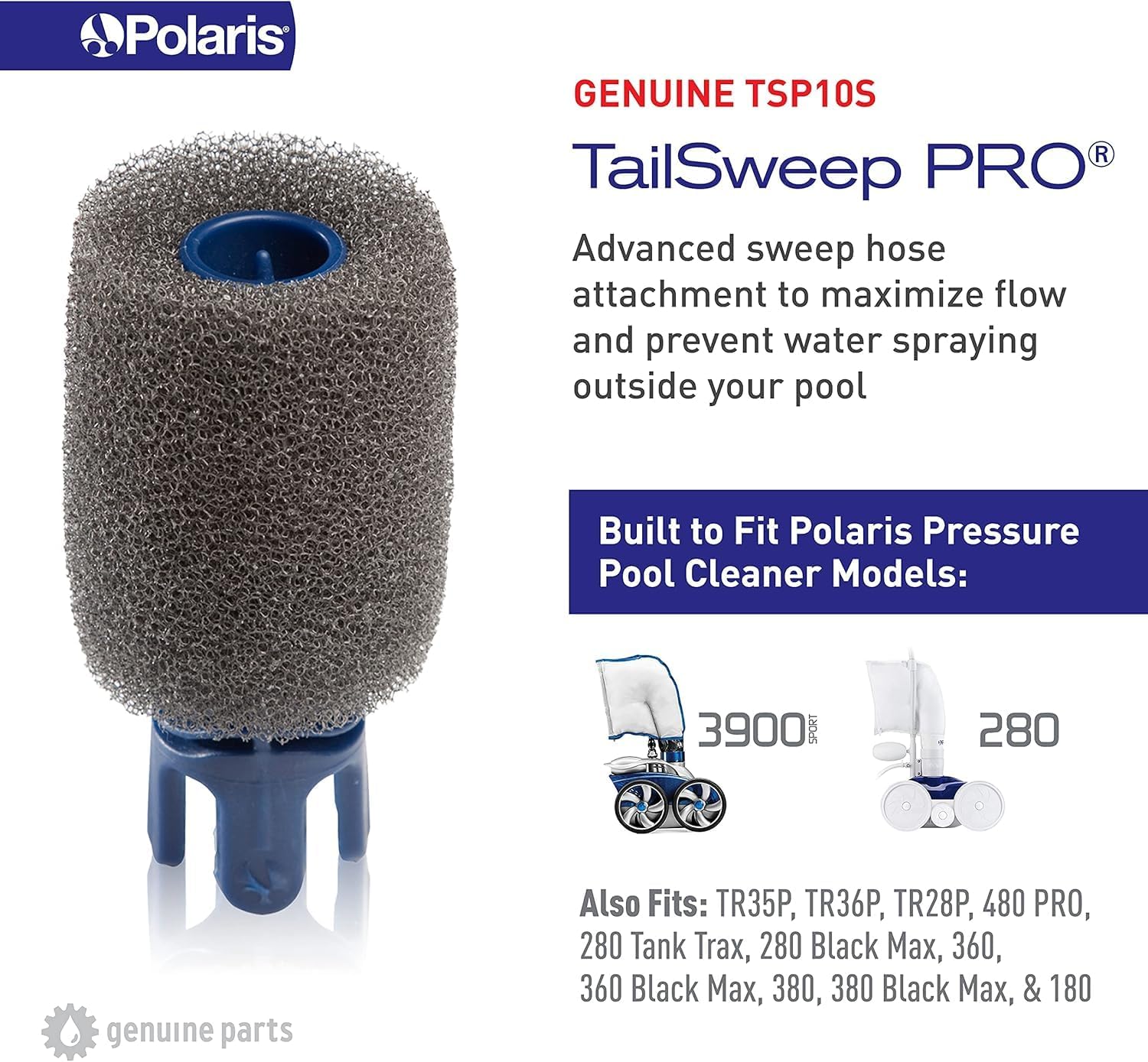 Polaris Genuine Parts TSP10S TailSweep PRO Replacement for Polaris Pressure-Side Pool Cleaners 280, 3900 Sport, 380, 360, 180