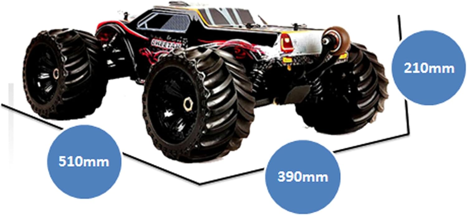JLBRACINGRC 1/10 Brushless RC Cars for Adults, 80+ KPH, 4WD RC Trucks |120A ESC Monster Trucks, All-Terrain Off-Road Big Remote Control Car