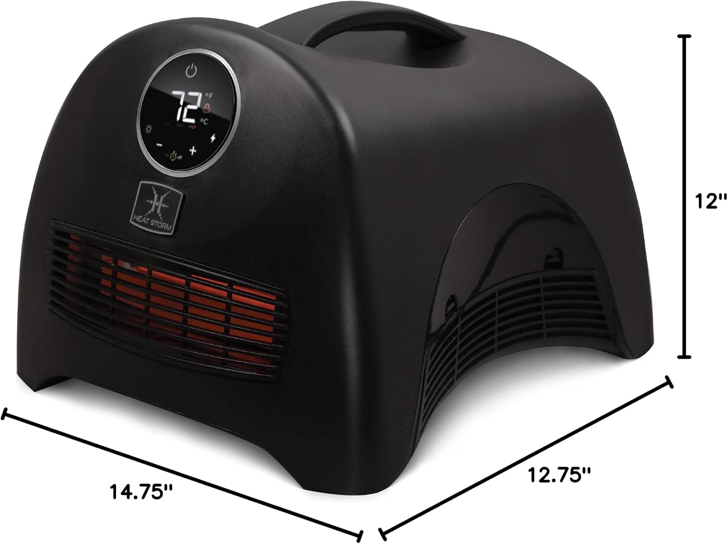 Heat Storm Mojave Indoor Ultra Lightweight Portable Infrared Space Heater - 1500 Watts - Built in Thermostat & Overheat Sensor - Remote Control