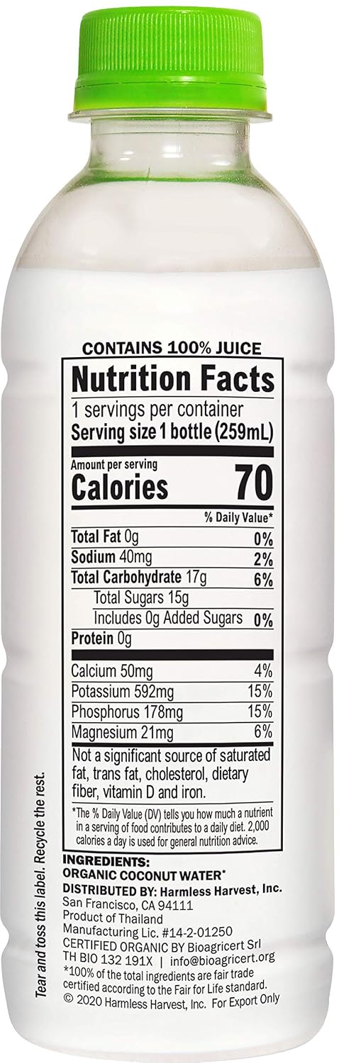Harmless Harvest Organic Coconut Water, 32 Oz Bottle