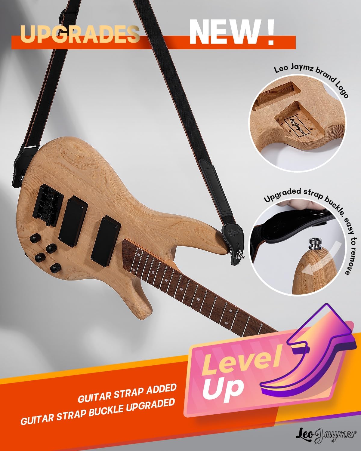 Leo Jaymz DIY Electric Bass Guitar Kit Mahogany Body Maple Neck (AX)