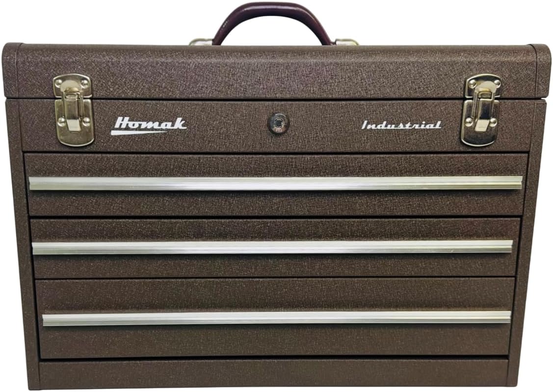 Homak Industrial 20-Inch 2-Drawer Friction Toolbox, Brown Winkle Powder Coat, BW00202200
