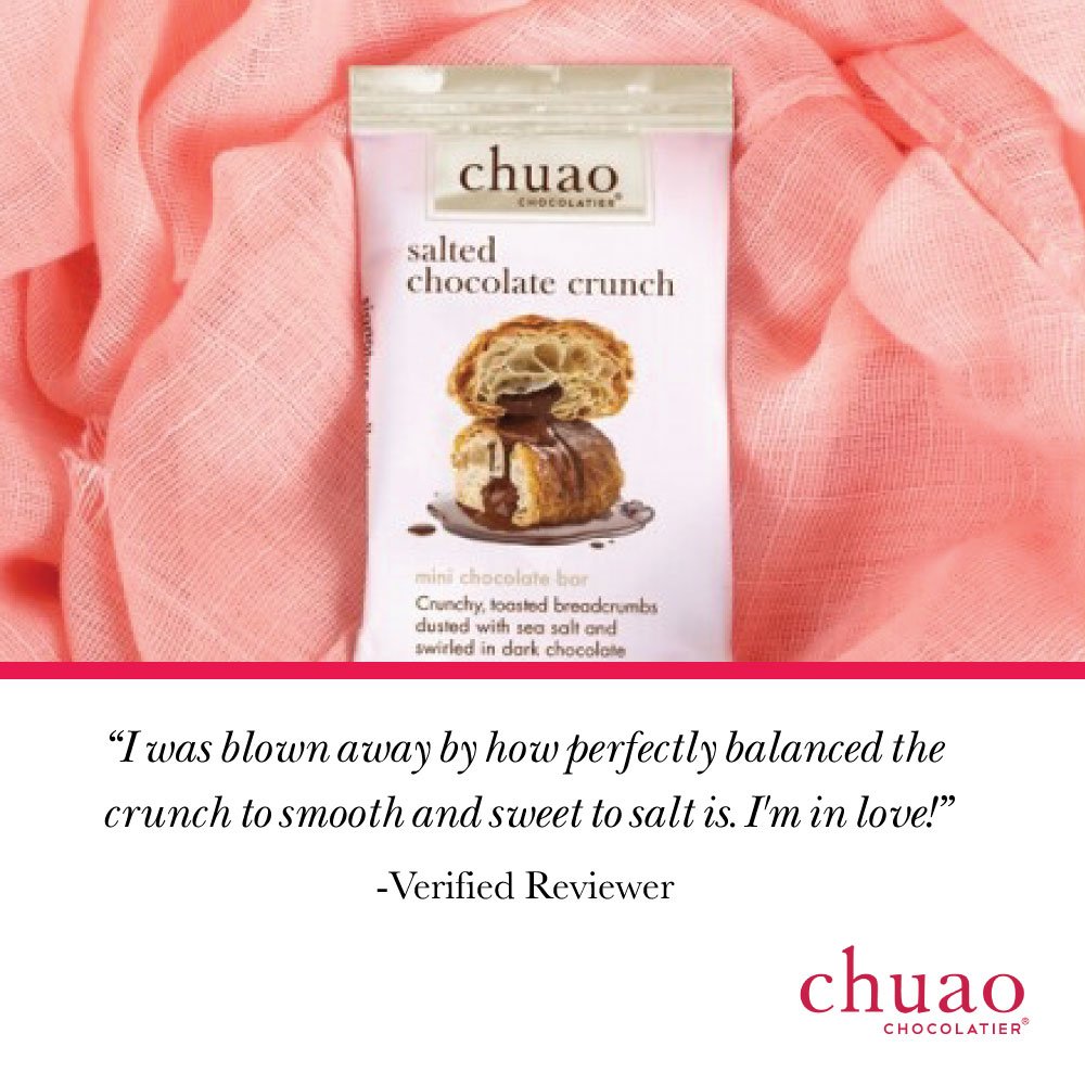 Chuao Chocolatier Salted Chocolate Crunch Dark Chocolate Mini Gourmet Chocolate Bar, 24-Ct. (0.39 oz. each)