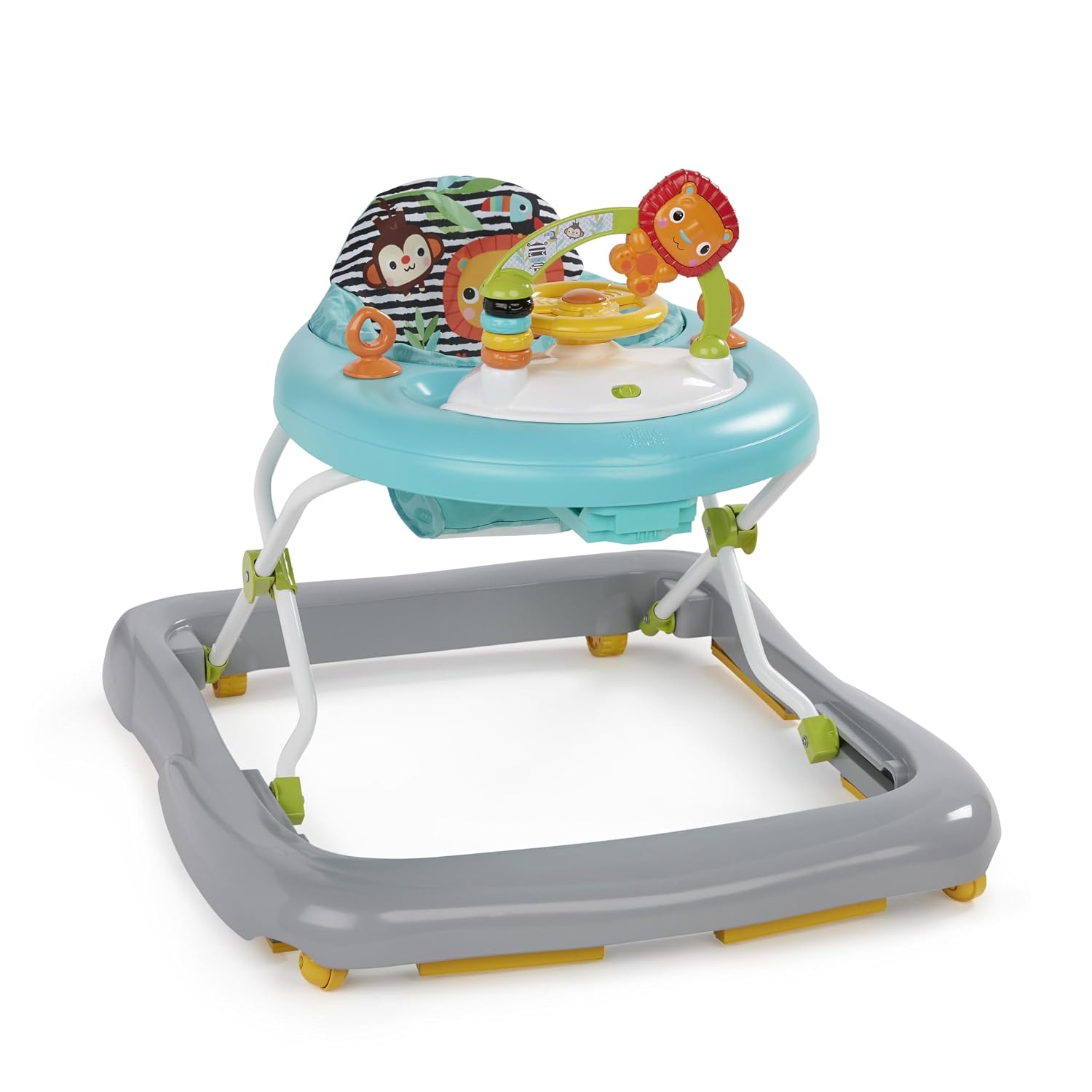Bright Starts JuneBerry Walk-A-Bout Baby Walker and Entertainer, with Easy Fold Frame for Storage, Ages 6 Months +