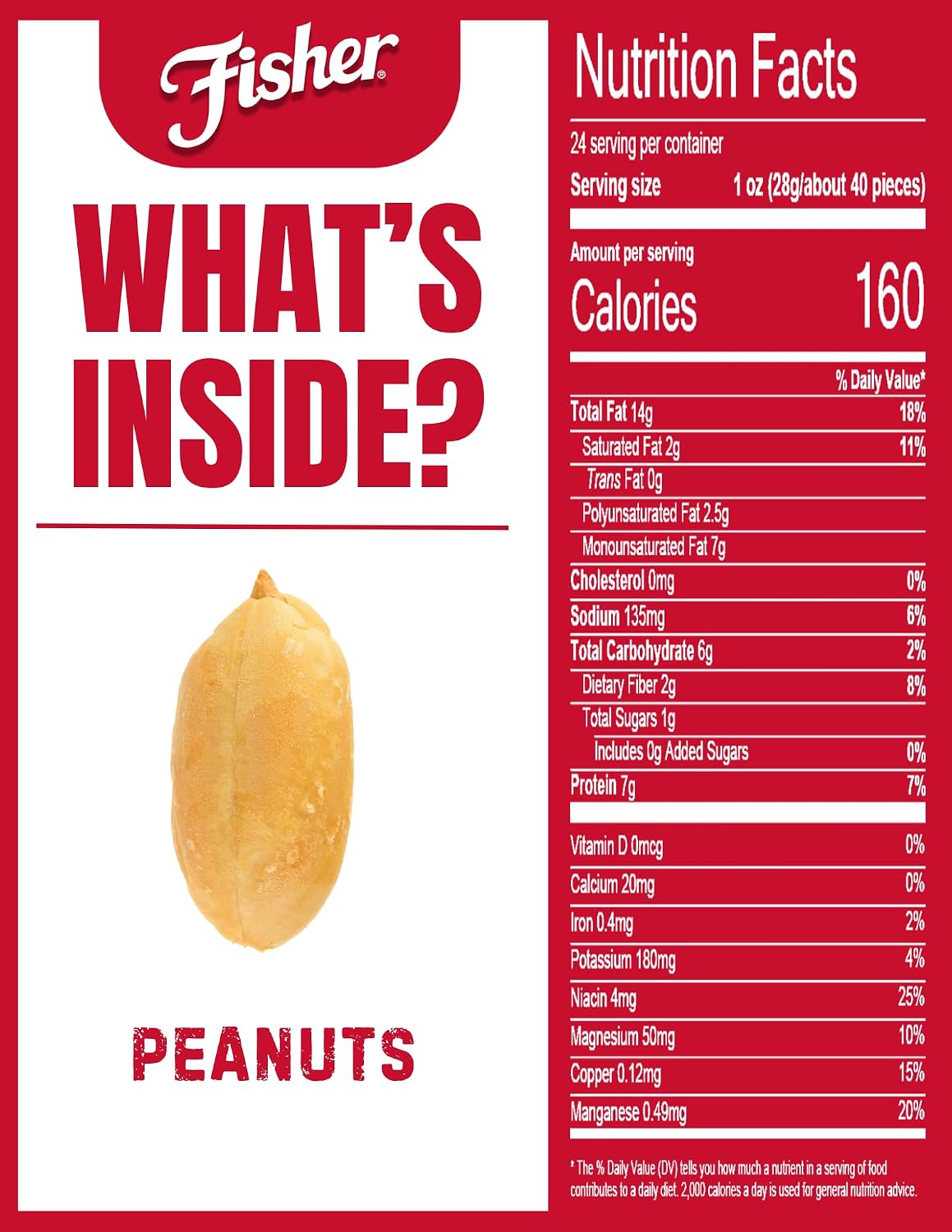 Fisher Oven Roasted Never Fried Deluxe Mixed Nuts, 24 Ounces