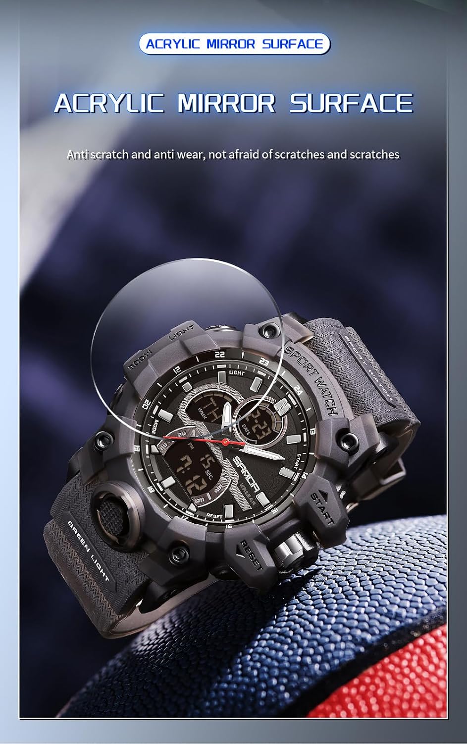 FANMIS Men Sports Outdoor Watch Analog Digital Multifunctional Black Watch | Black Sports Watch Casual Quartz Wristwatch Waterproof Military Wrist Watch Tactics LED Alarm Stopwatch Digital Watch for Men
