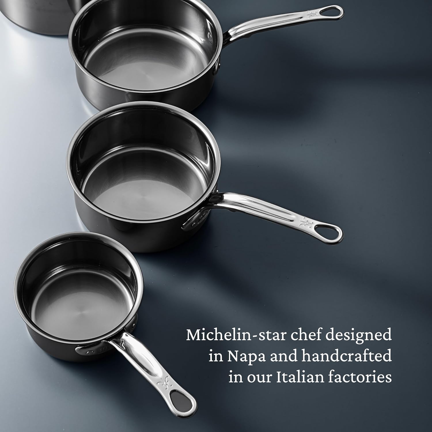 Hestan NanoBond Molecular Titanium Saucepan with Lid, 1.5-Quart - PFAS-Free Stainless Steel, 4x Stronger, 1050°F Oven Safe, Induction Compatible