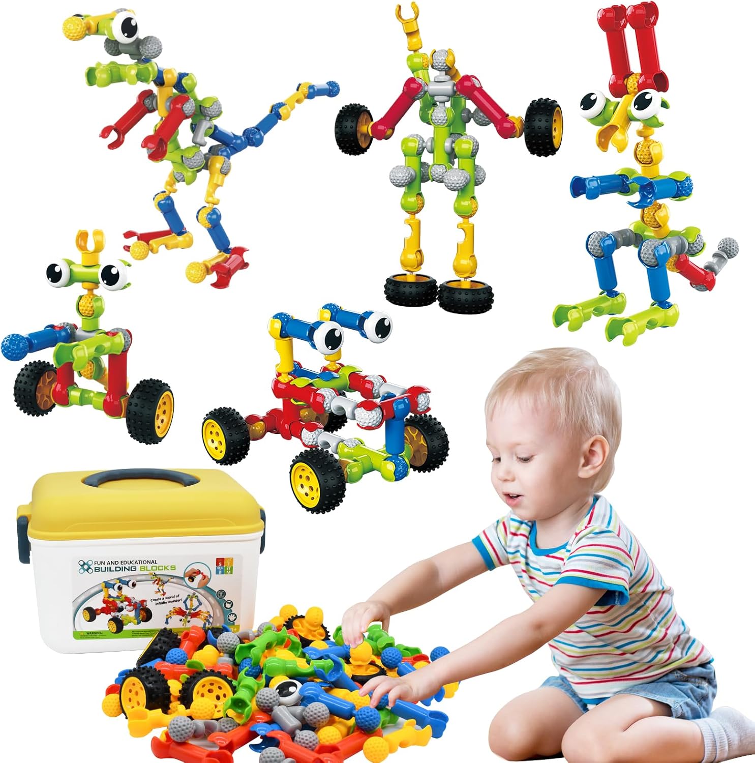 Huaker STEM Building Toys for 3 4 5 6 7 8 Year Old Boys Girls Birthday Gift