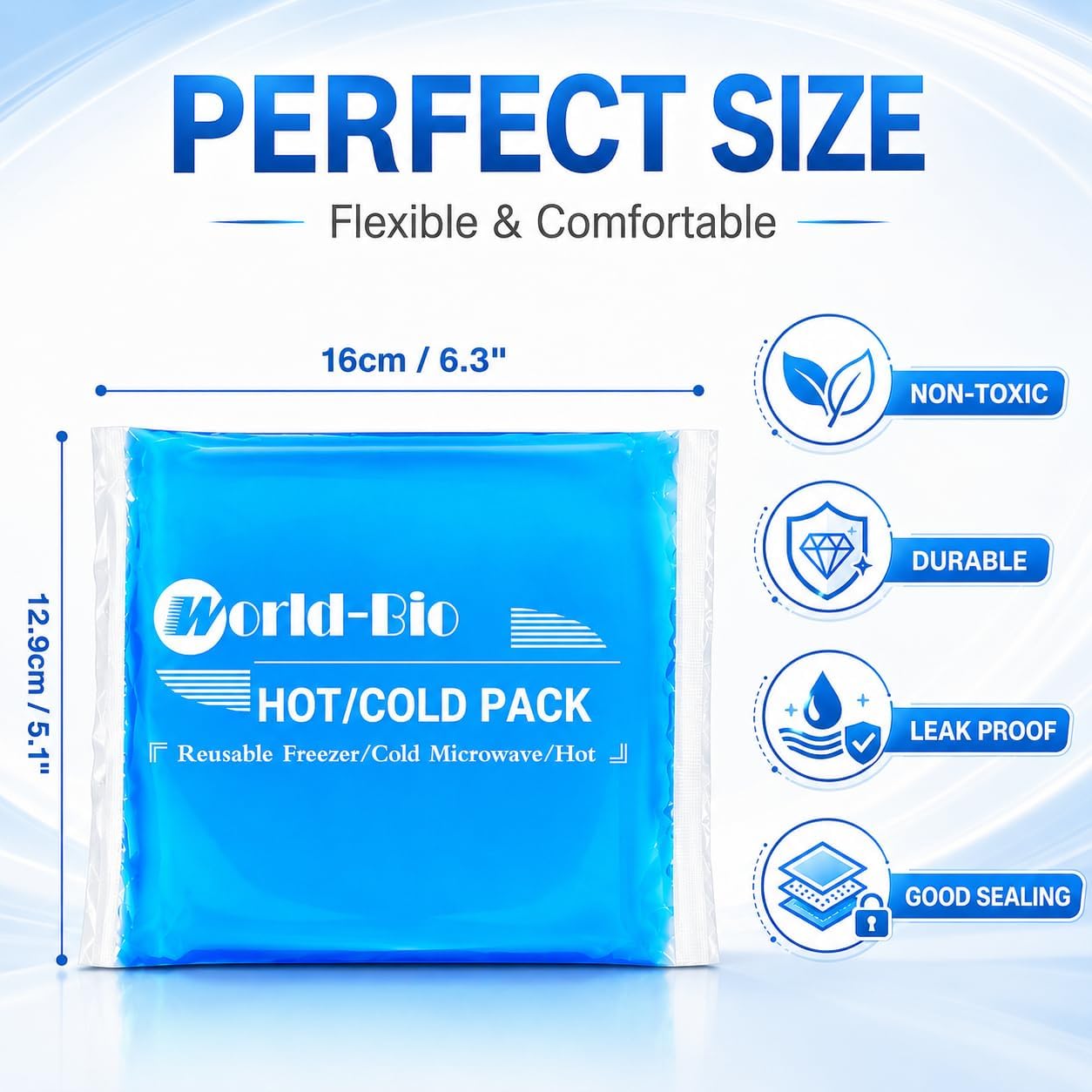 Soft Ice Packs Reusable Gel Pack 2, Hot and Cold Gel Ice Packs for Injuries, Headaches, Joint Pain Relief, Comfort Ice Pack Flexible Therapy on Neck, Ankle, Knee, Leg, Shoulder, Elbow, Wrist, Feet