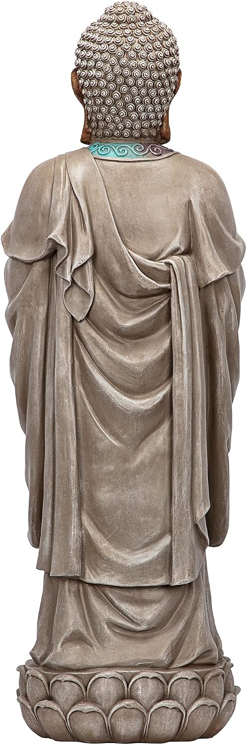 Design Toscano Jolly Hotei Laughing Man Asian Decor Indoor/Outdoor Garden Statue, 26 inches tall, Cast Stone Resin, Two Tone Stone Finish