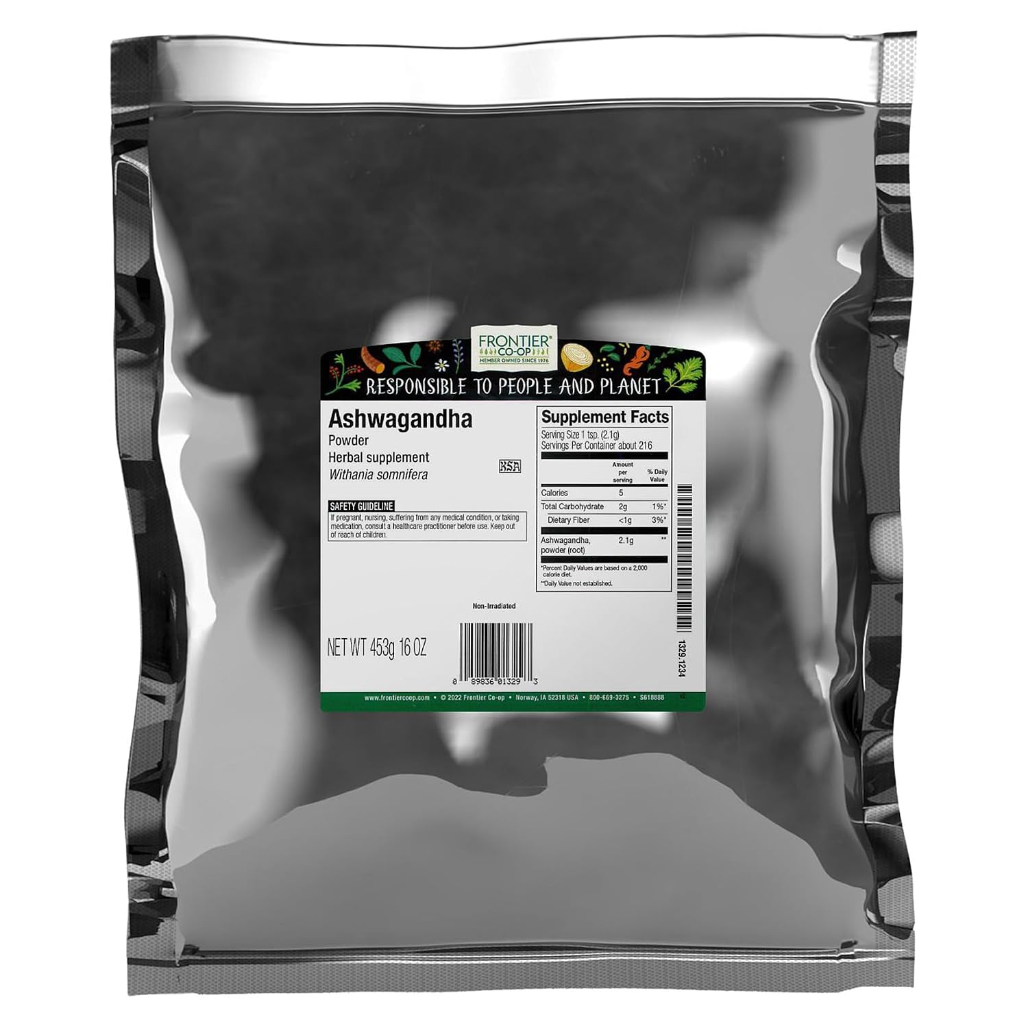 Frontier Ashwagandha Root Powder, 16 OZ