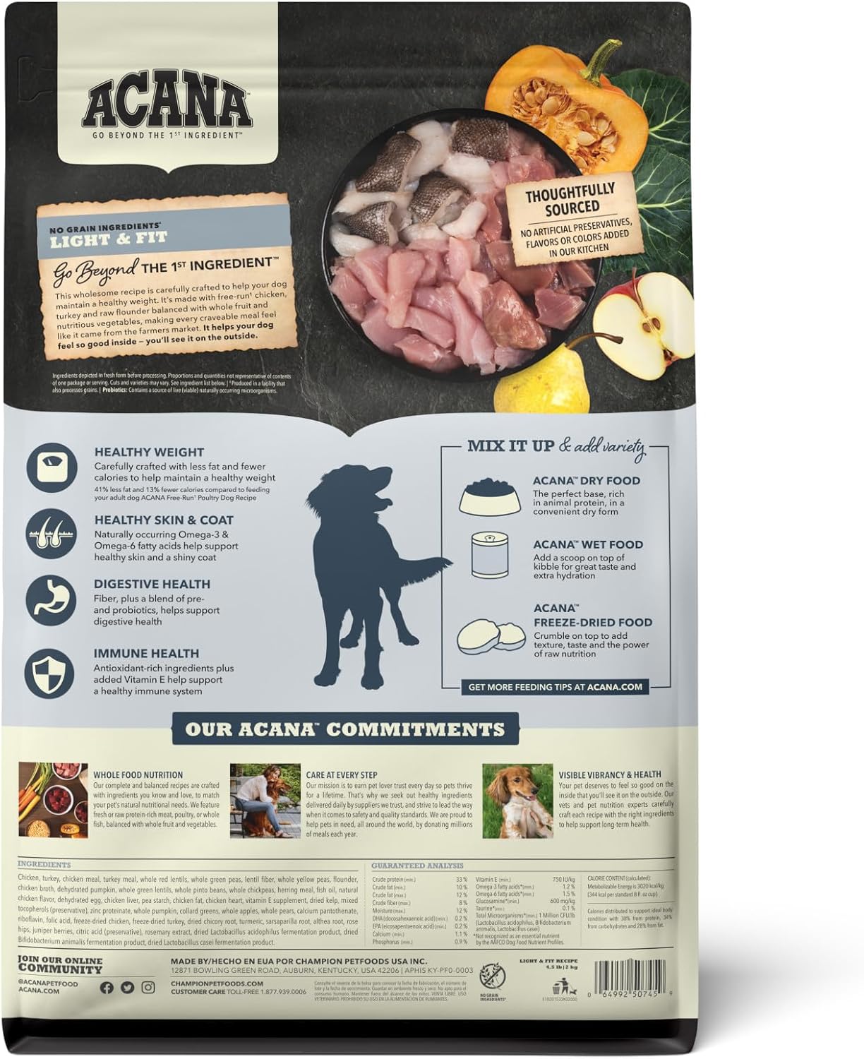 ACANA Grain Free Dry Dog Food Red Meat Recipe 4.5lb. Bag | Freeze Dried, Grain Free, High Protein, Made in the USA, Omega-3 Fatty Acids, Digestive Health, Global Quality Ingredients